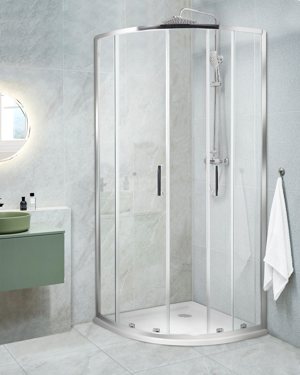 Shower cabin JUKATAN 80 x 80 x 185 cm Silver [1]