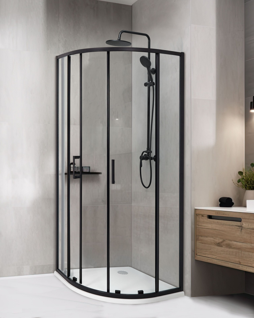 Cabină de duș JUKATAN 80 x 80 x 185 cm Negru [1]