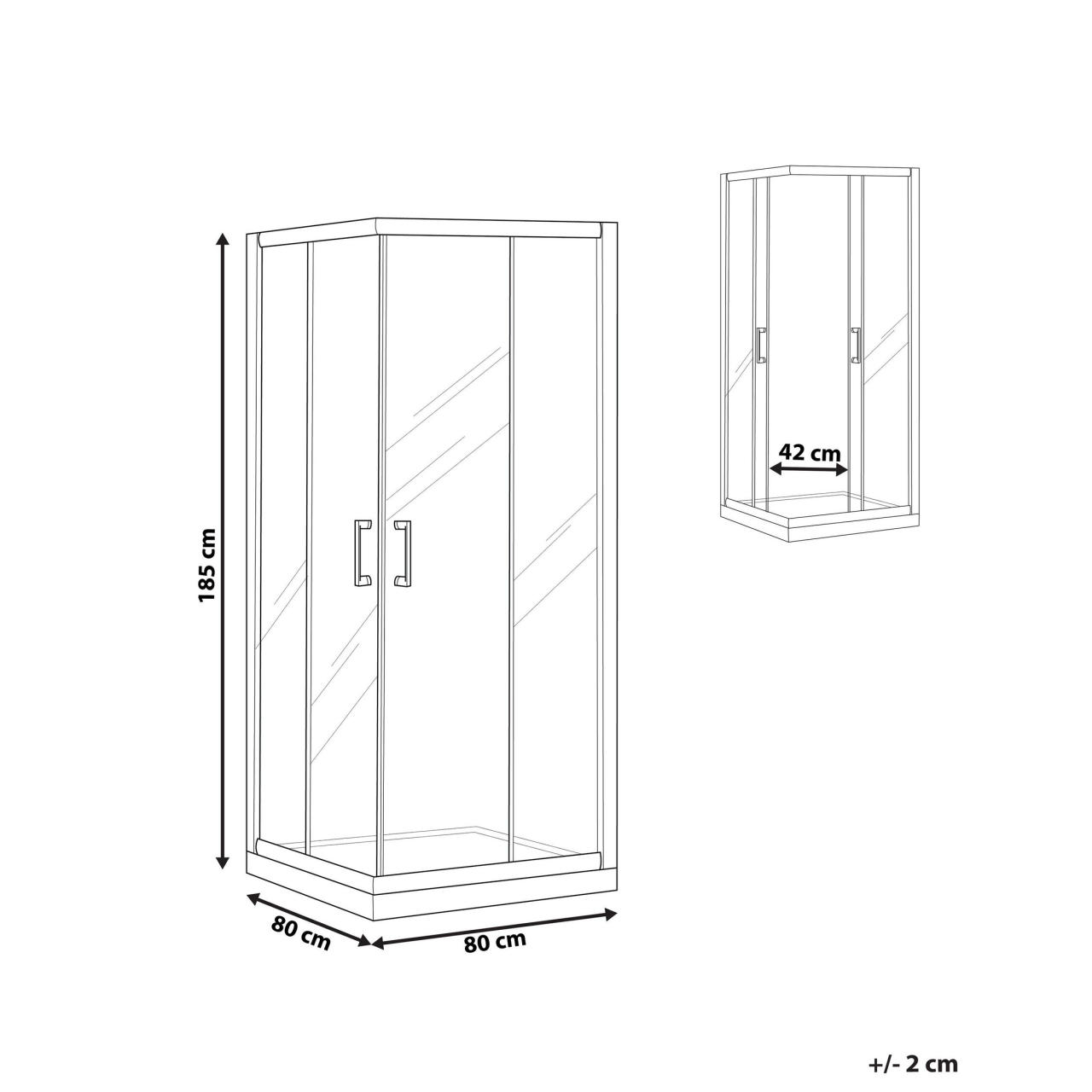 Shower cabin TELA 80 x 80 x 185 cm Black [3]