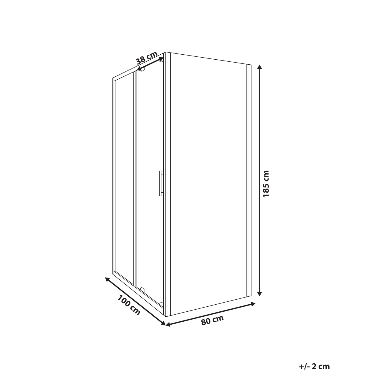 YORO shower cabin 80 x 100 x 185 cm Gold [3]