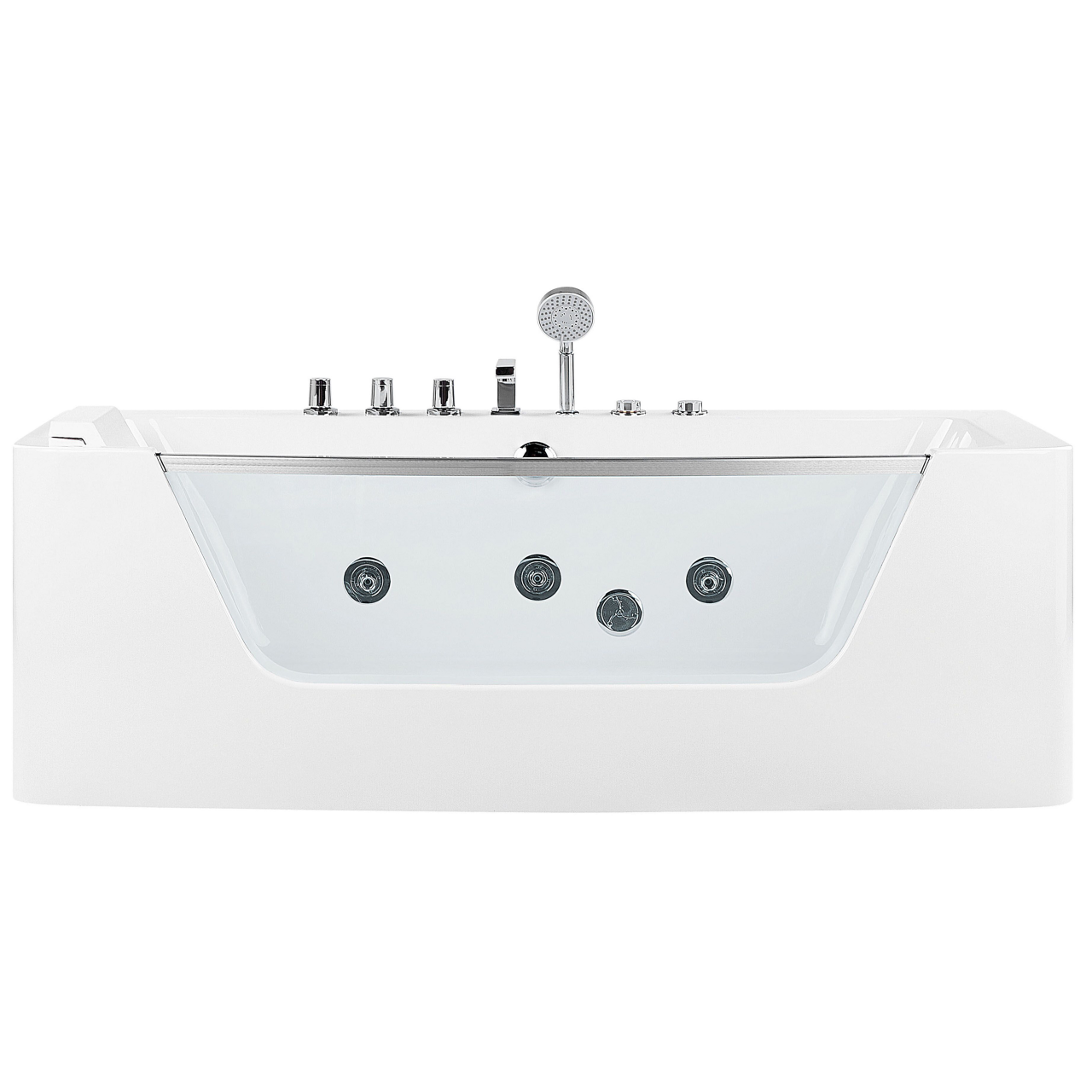 Corner LED bathtub with hydromassage BARRANCA 170 x 85 cm White [5]