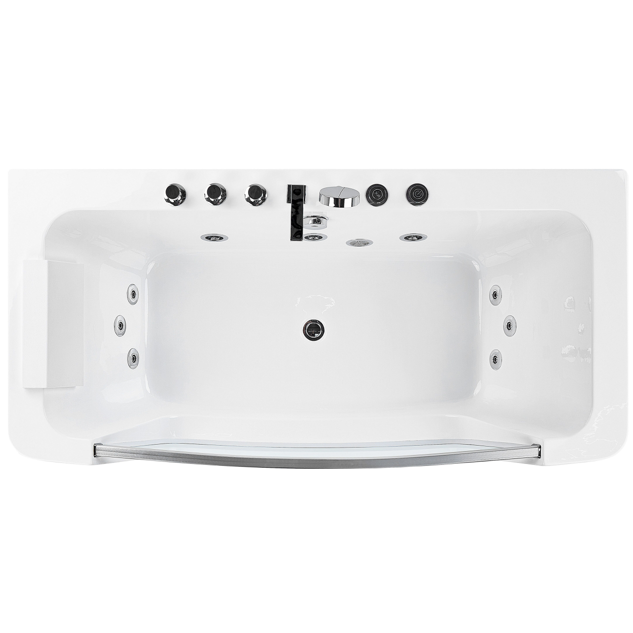 Corner LED bathtub with hydromassage BARRANCA 170 x 85 cm White [7]