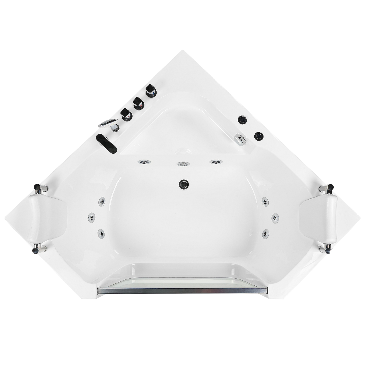 Cadă de colț cu hidromasaj CANTALLA 150 x 150 cm Alb [7]