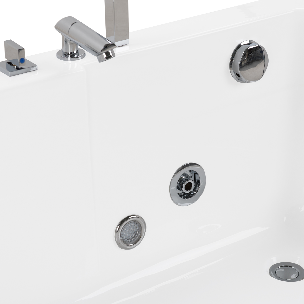 Cadă de colț LED cu hidromasaj ACUARIO Dreapta 170 x 80 cm Alb [8]