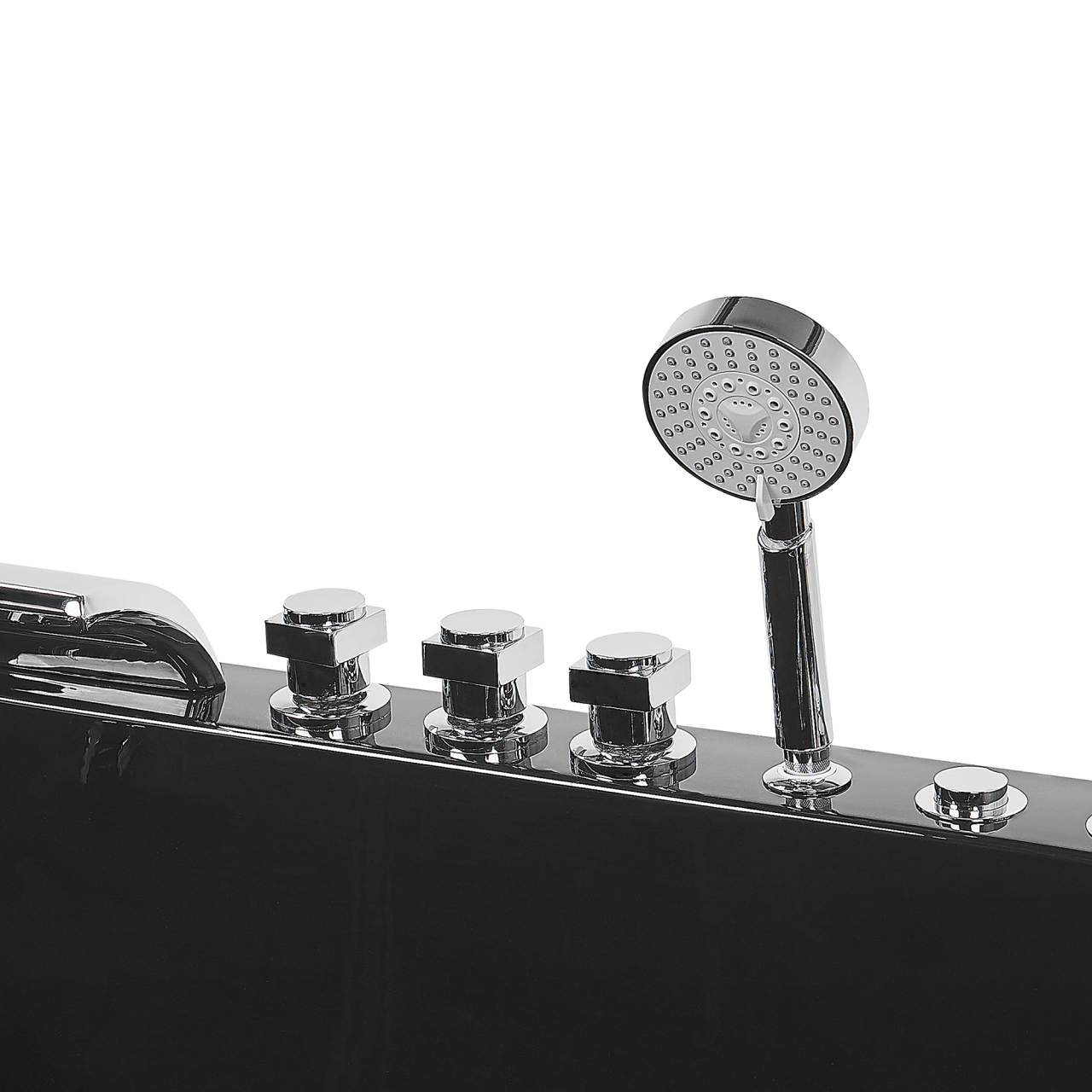 Cadă de colț LED cu hidromasaj ARTEMISA Dreapta 170 x 80 cm Negru [10]