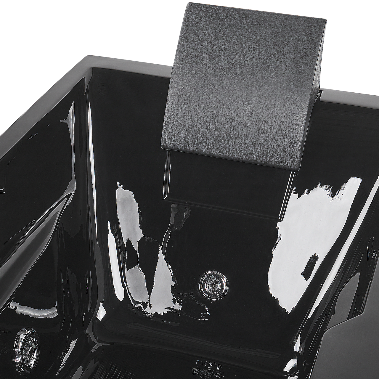 Cadă de colț LED cu hidromasaj ARTEMISA Dreapta 170 x 80 cm Negru [8]