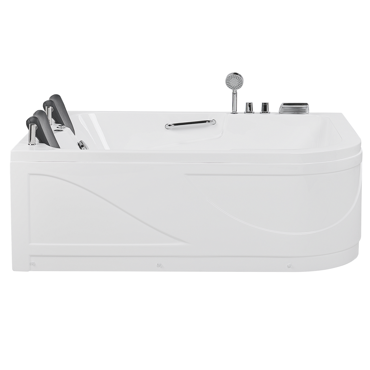 Cadă de colț LED cu hidromasaj BAYAMO Dreapta 170 x 120 cm Alb [6]