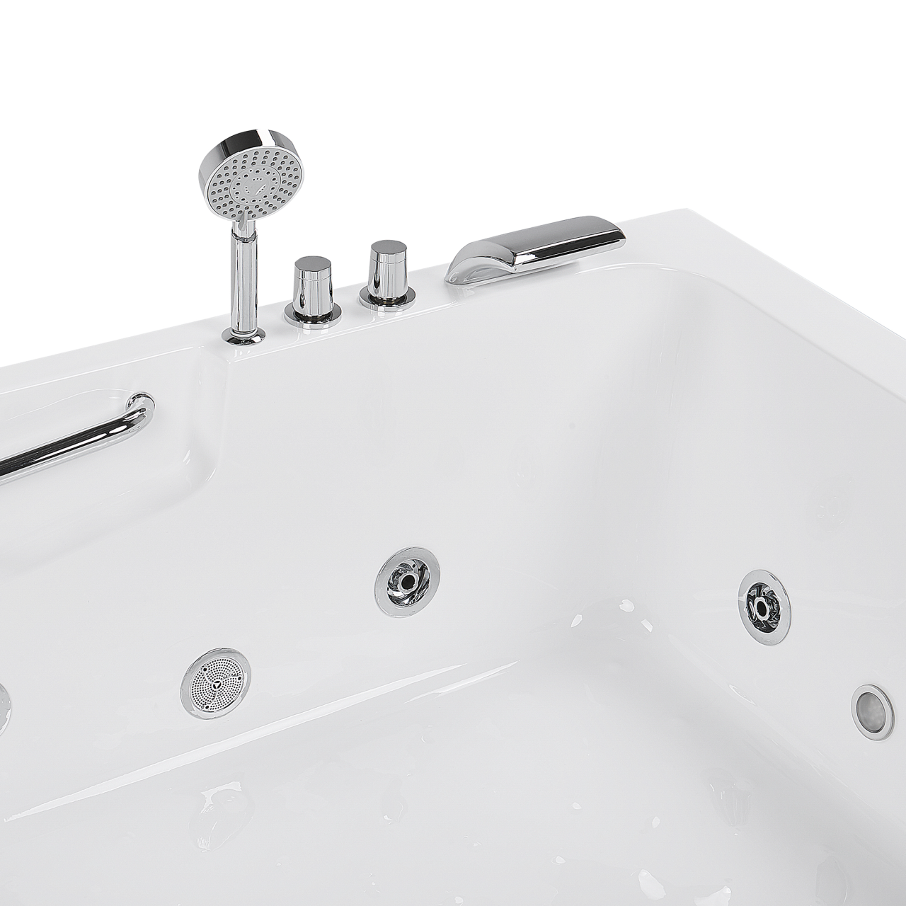 Cadă de colț LED cu hidromasaj BAYAMO Dreapta 170 x 120 cm Alb [10]