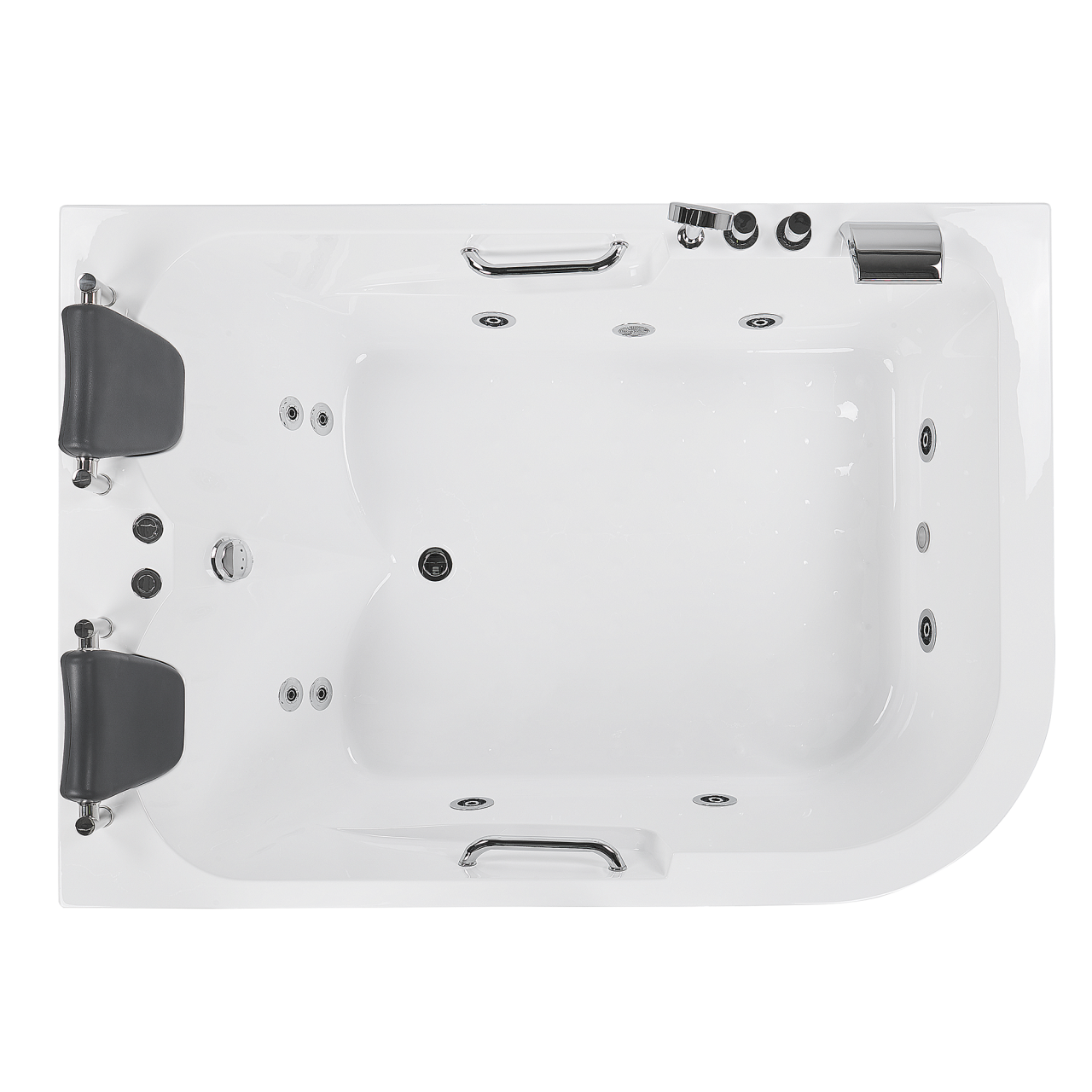 Cadă de colț LED cu hidromasaj BAYAMO Dreapta 170 x 120 cm Alb [8]