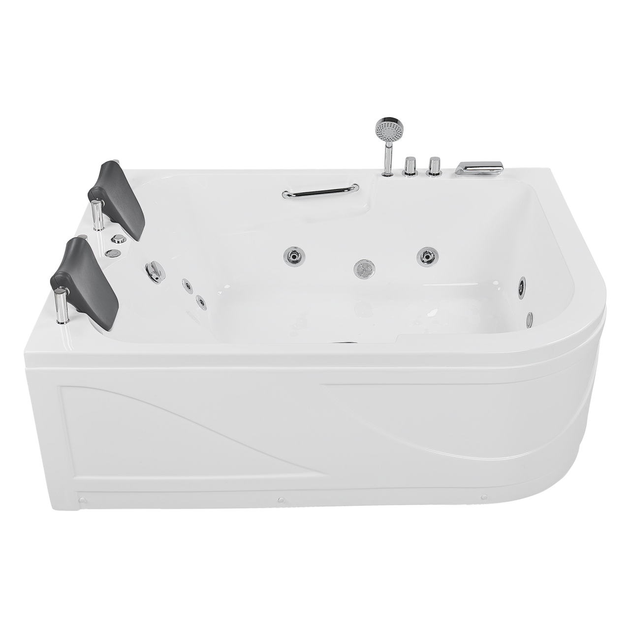 Cadă de colț LED cu hidromasaj BAYAMO Dreapta 170 x 120 cm Alb [4]