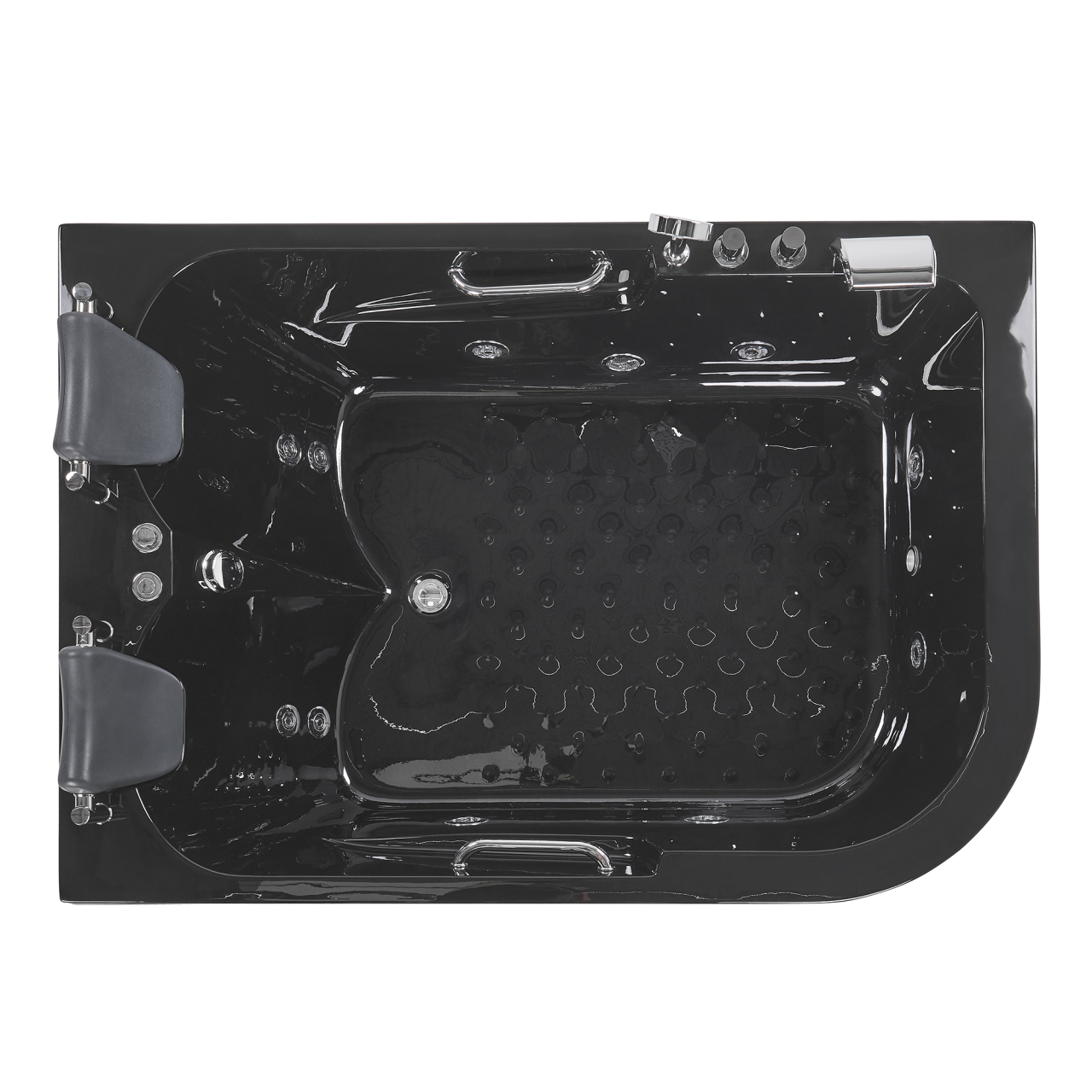 BAYAMO LED corner bathtub with whirlpool Right 170 x 120 cm Black [8]