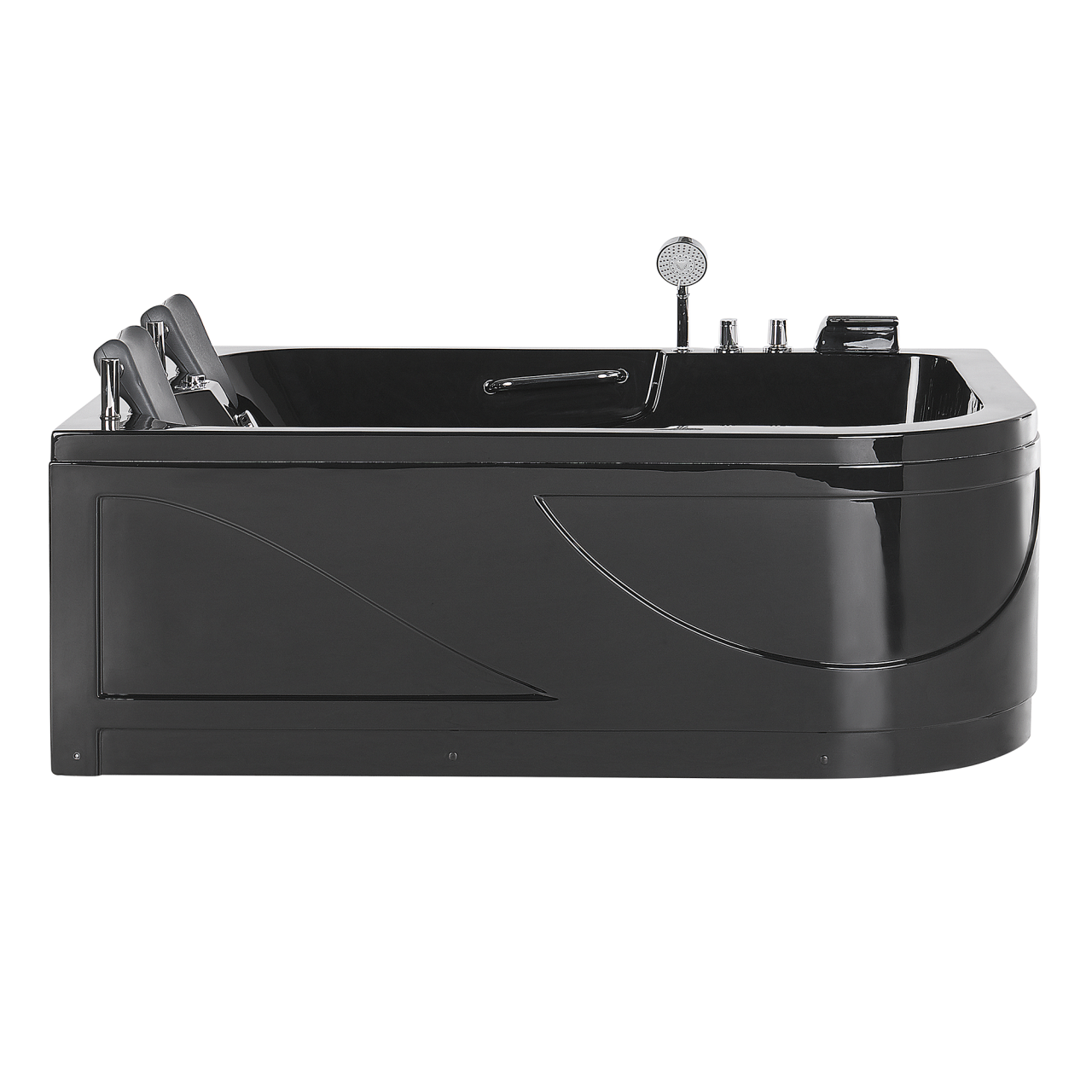 BAYAMO LED corner bathtub with whirlpool Right 170 x 120 cm Black [6]