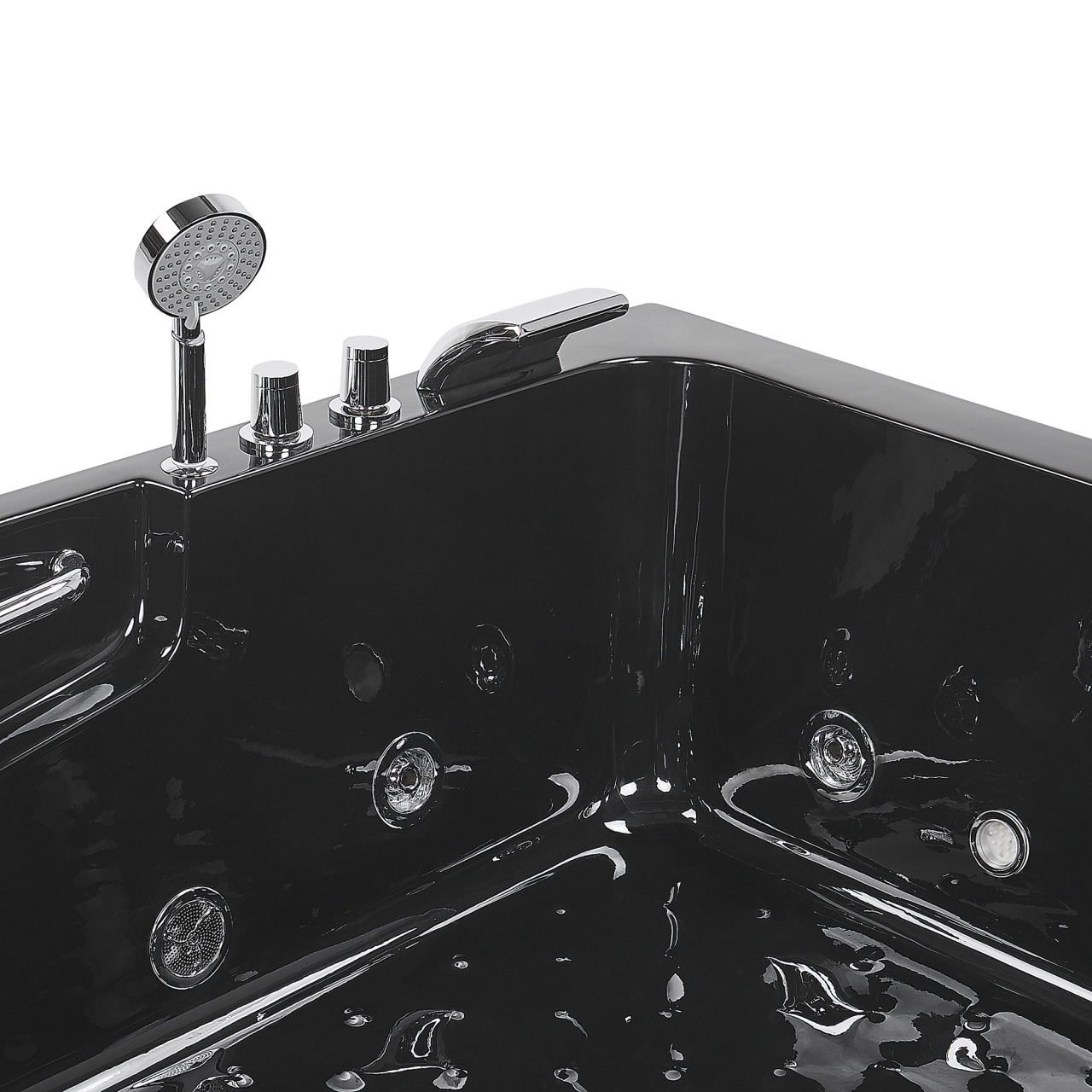 BAYAMO LED corner bathtub with whirlpool Right 170 x 120 cm Black [10]