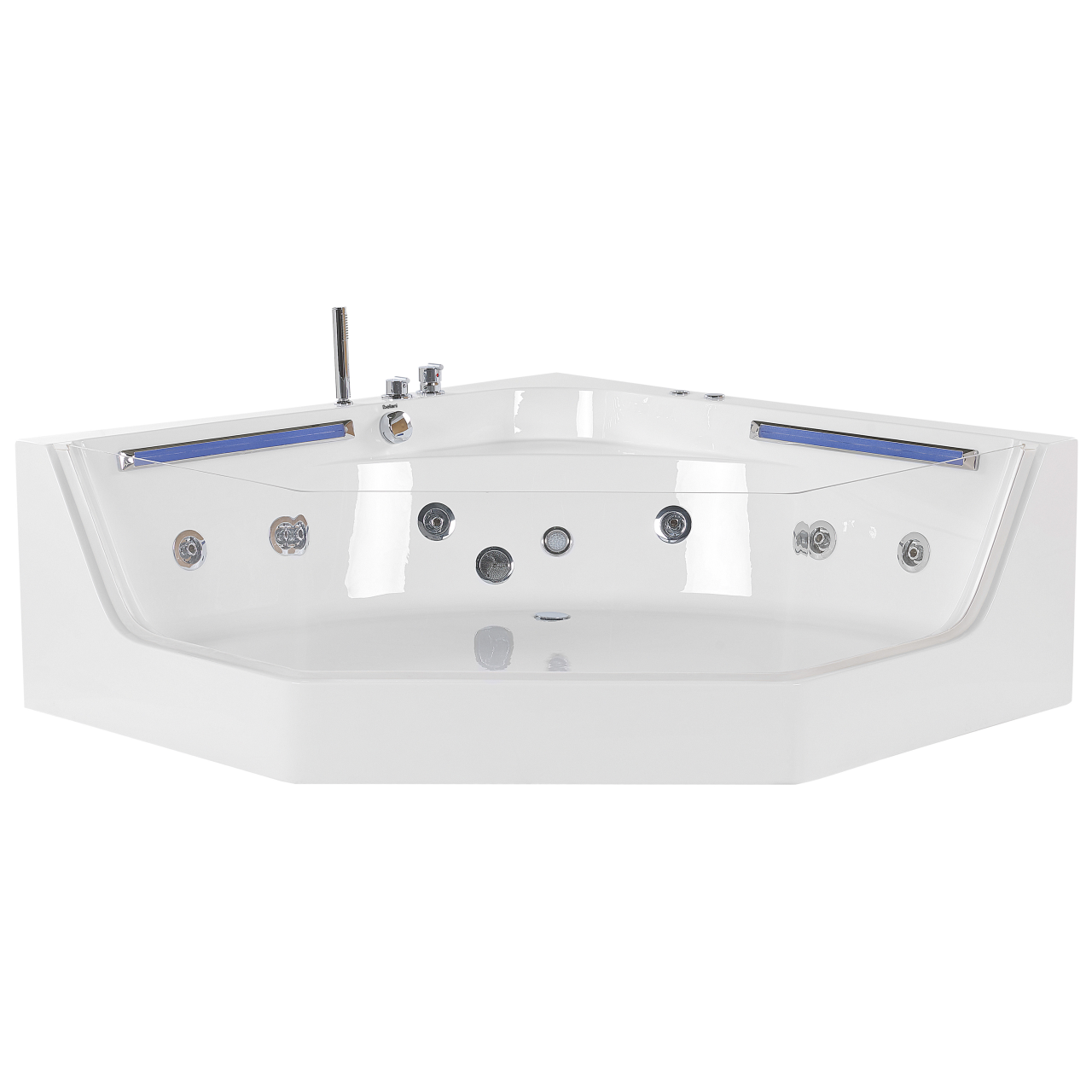Corner LED bathtub with whirlpool CACERES 211 x 150 cm White [2]
