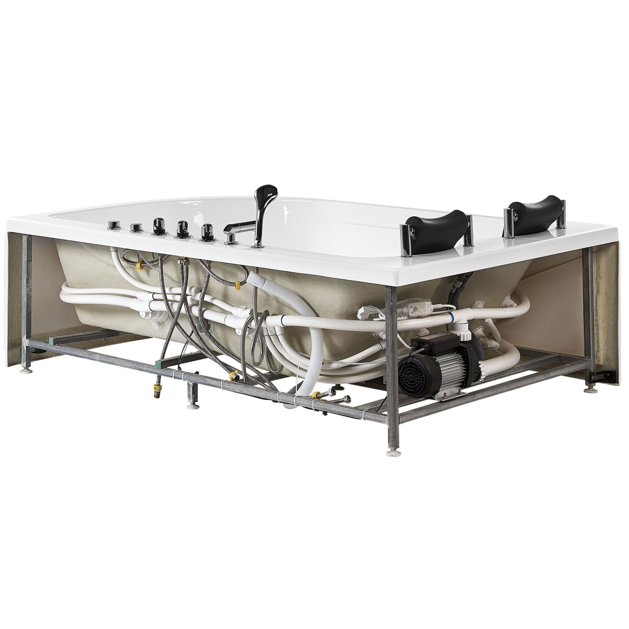 Cadă de colț LED cu hidromasaj CALAMA Dreapta 180 x 120 cm Alb [7]