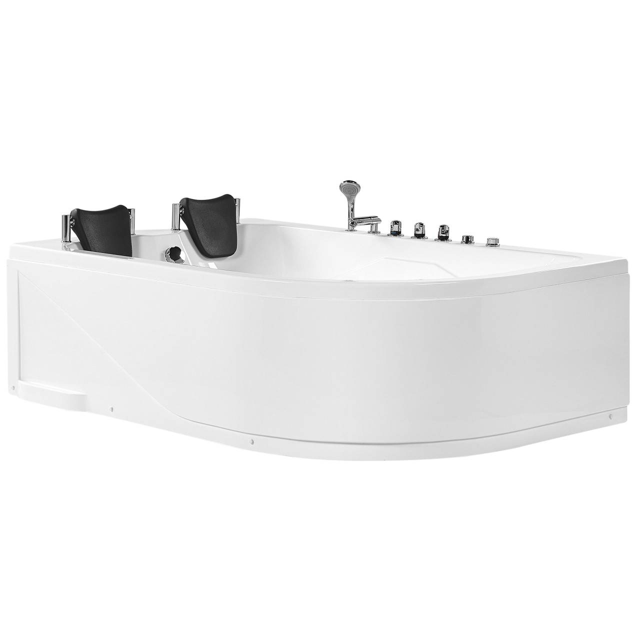 Cadă de colț LED cu hidromasaj CALAMA Dreapta 180 x 120 cm Alb [5]