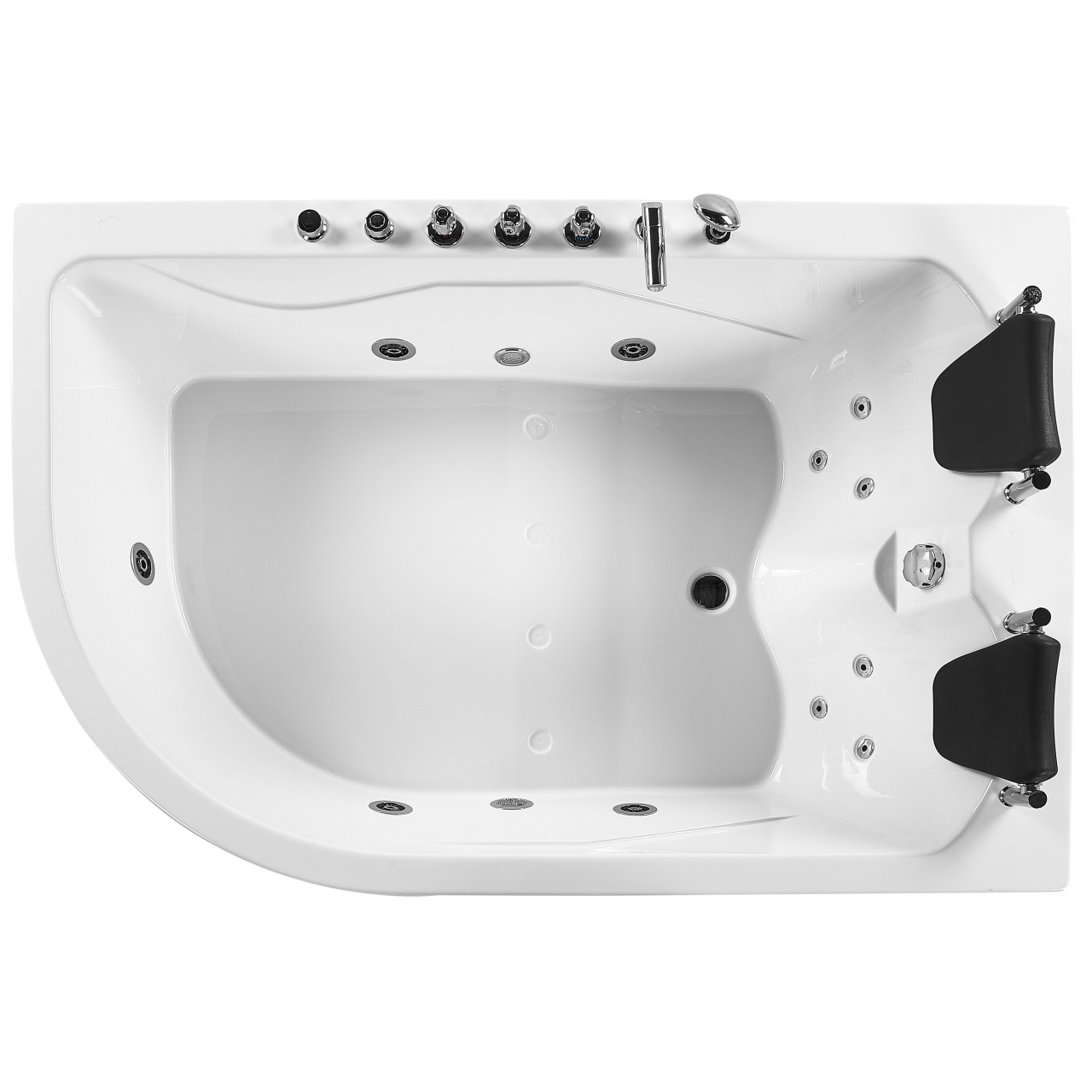 Corner LED bathtub with whirlpool CALAMA Left 180 x 120 cm White [8]