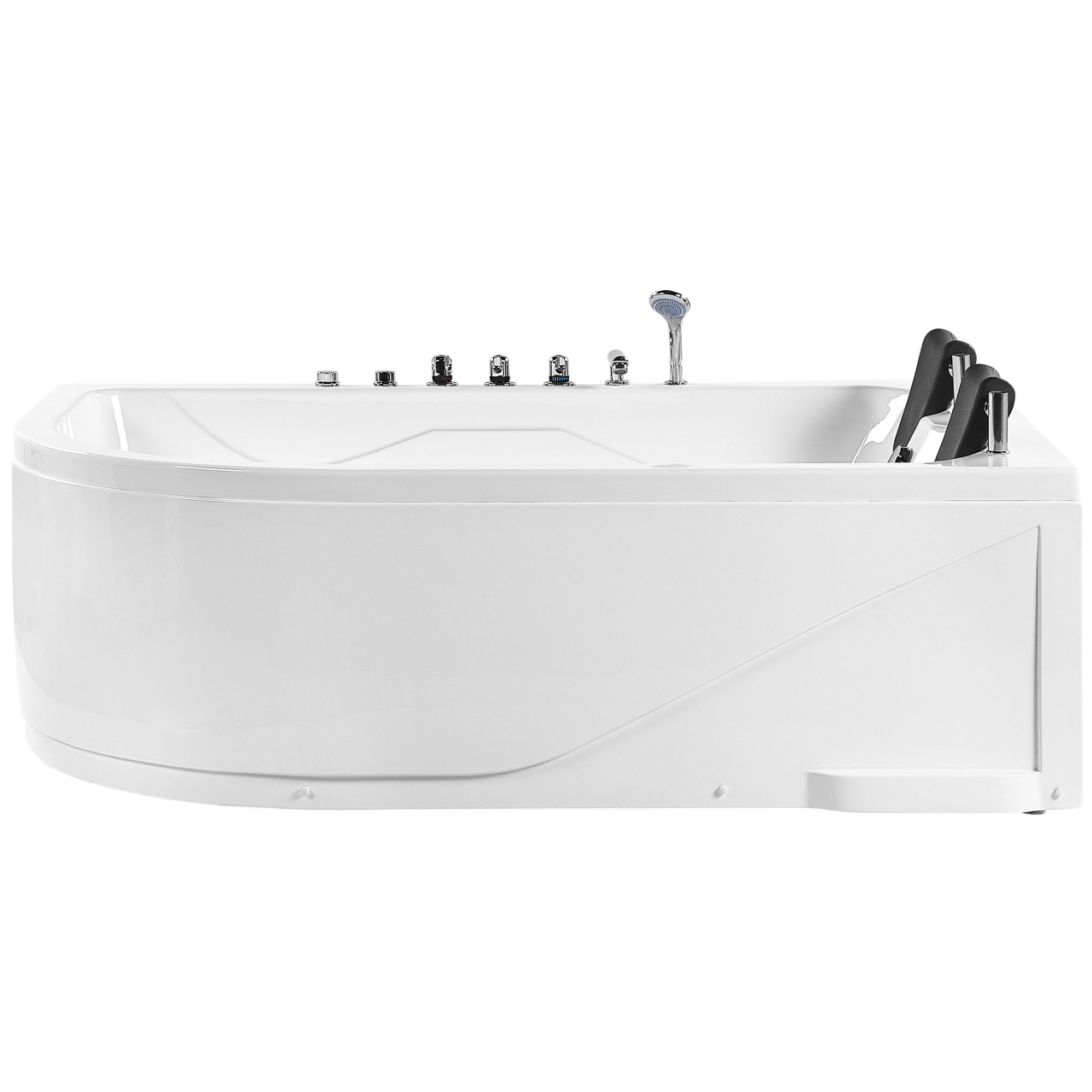 Corner LED bathtub with whirlpool CALAMA Left 180 x 120 cm White [6]