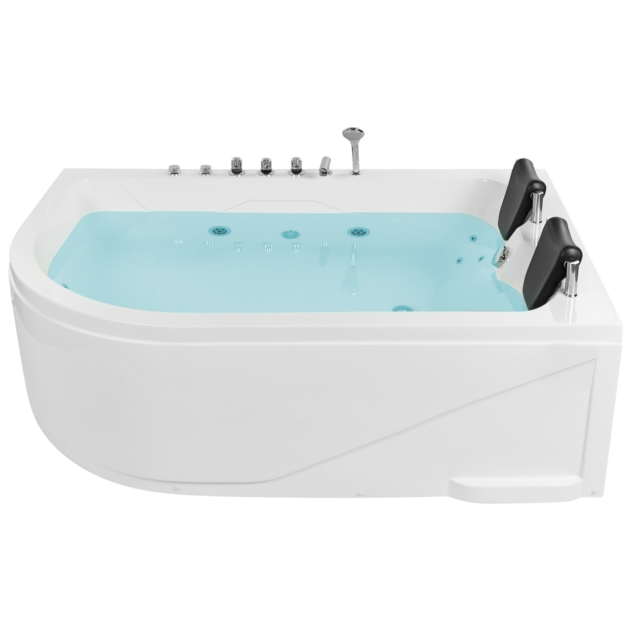 LED corner bathtub with whirlpool CALAMA Left 180 x 120 cm White [4]
