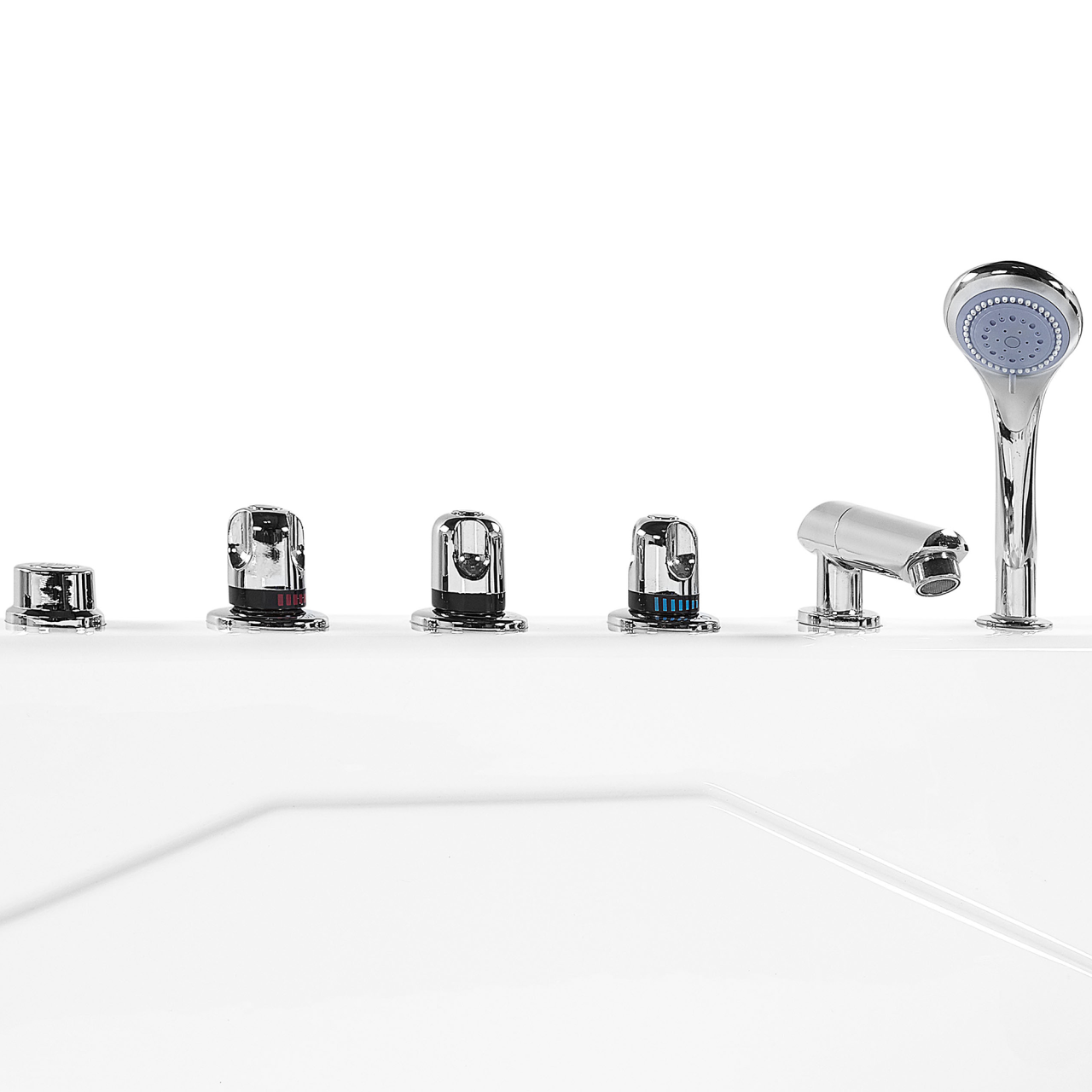 Cadă de colț LED cu hidromasaj CALAMA Stânga 180 x 120 cm Alb [9]