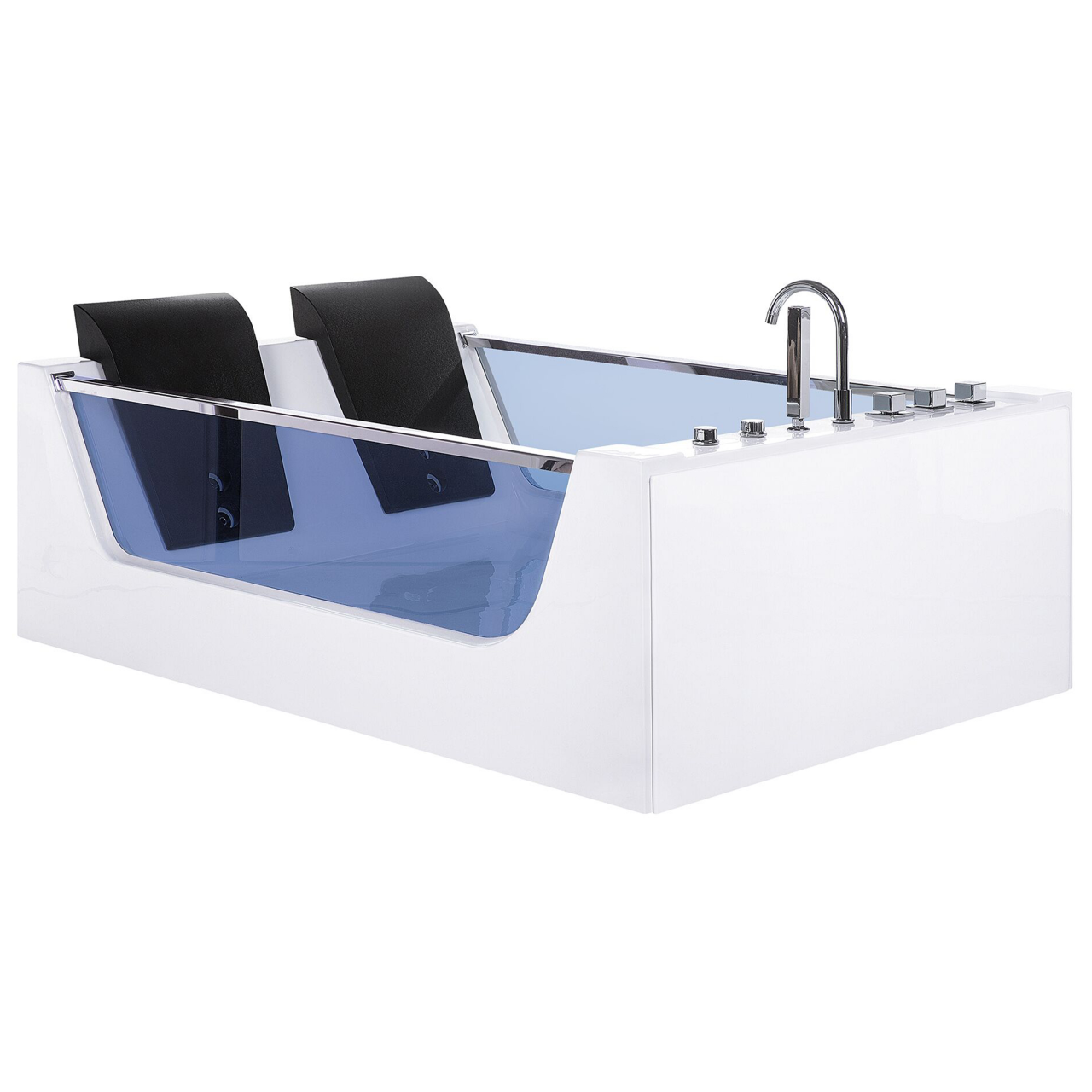 Cadă de colț LED cu hidromasaj CURACAO 180 x 120 cm Alb [4]