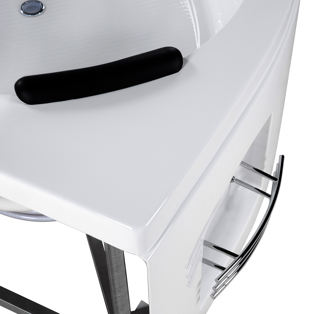 LED corner bathtub with whirlpool MARTINICA 198 x 144 cm White [8]