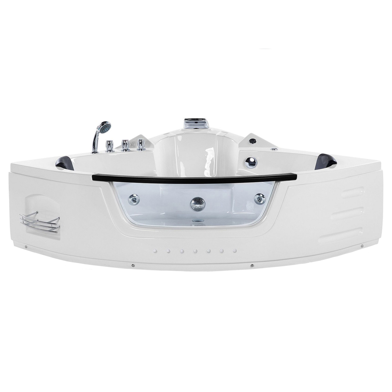 LED corner bathtub with whirlpool MARTINICA 198 x 144 cm White [2]