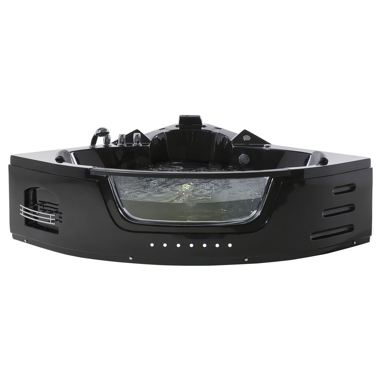 Cadă de colț LED cu hidromasaj MARTINICA 198 x 144 cm Negru [2]