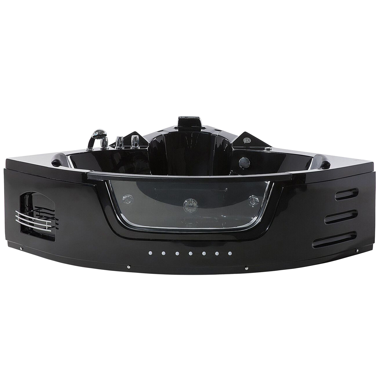 Cadă de colț LED cu hidromasaj MARTINICA 198 x 144 cm Negru [4]