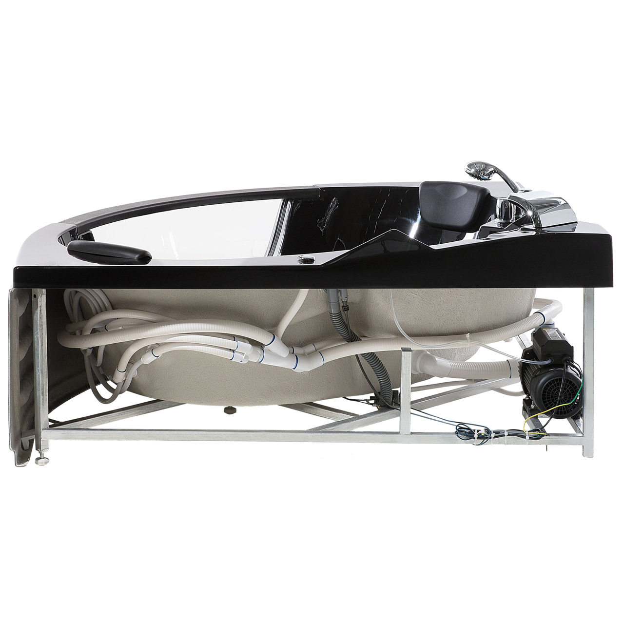 Cadă de colț LED cu hidromasaj MARTINICA 198 x 144 cm Negru [7]