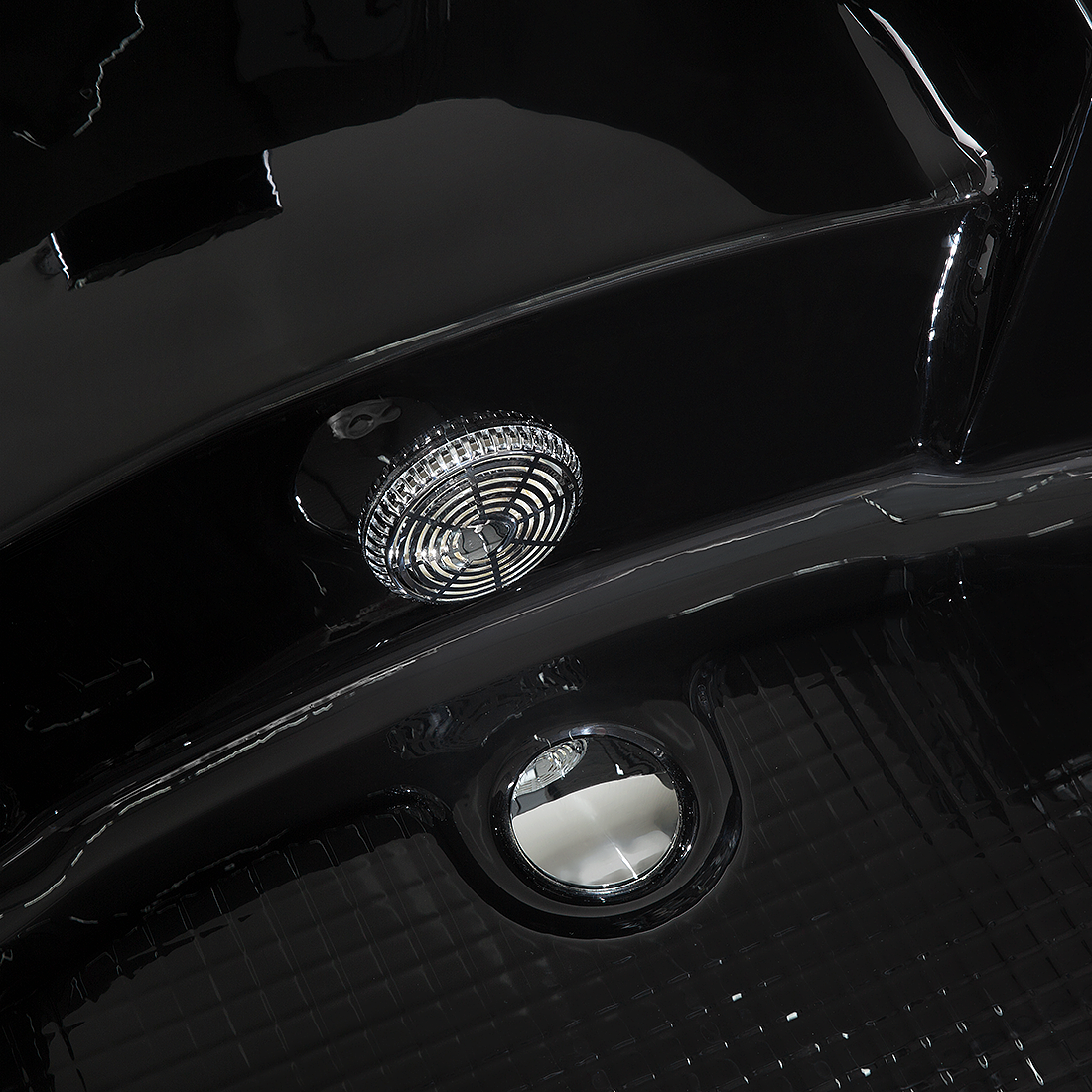 Corner LED bathtub with hydromassage MARTINICA 214 x 155 cm Black [9]