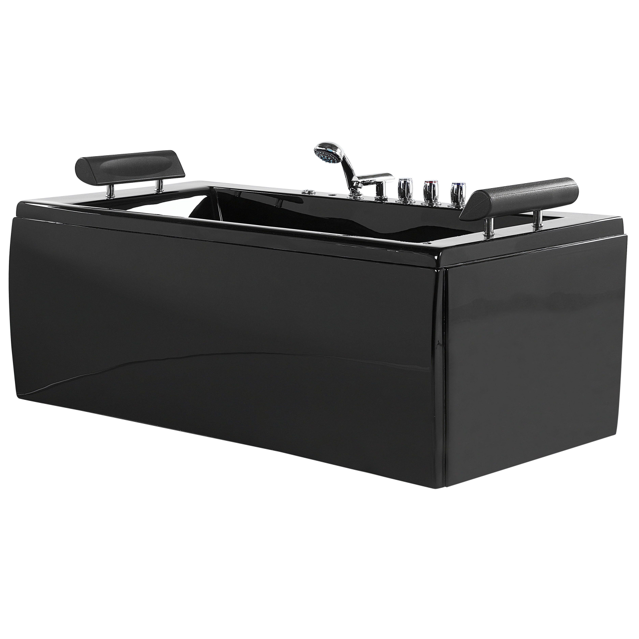 Cadă de colț LED cu hidromasaj MONTEGO 172 x 83 cm Negru [5]