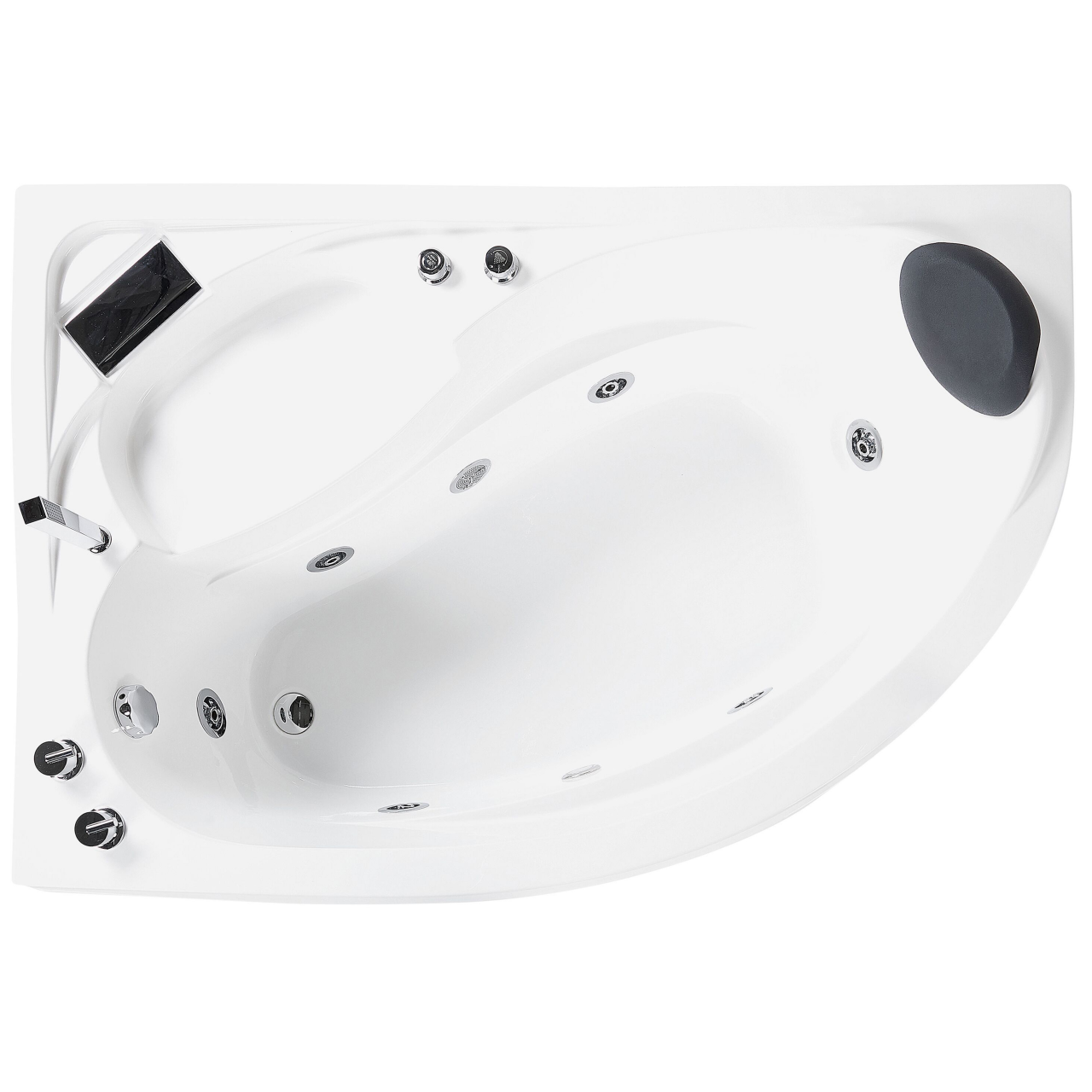 LED corner bathtub with hydromassage NEIVA Right 150 x 100 cm White [6]