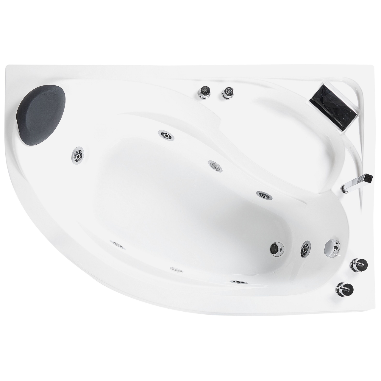 LED corner bathtub with hydromassage NEIVA Left 150 x 100 cm White [6]