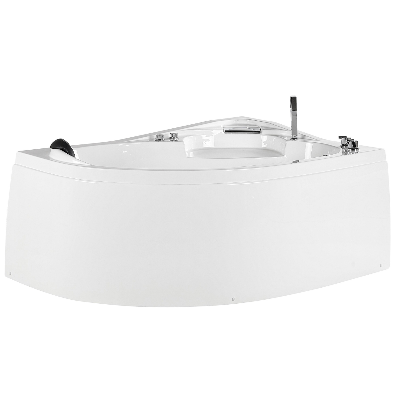 LED corner bathtub with hydromassage NEIVA Left 150 x 100 cm White [4]