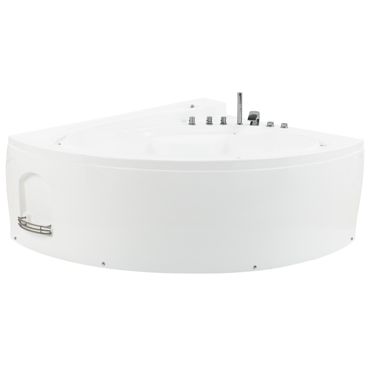 LED corner bathtub with hydromassage PELICAN 206 x 165 cm White [2]