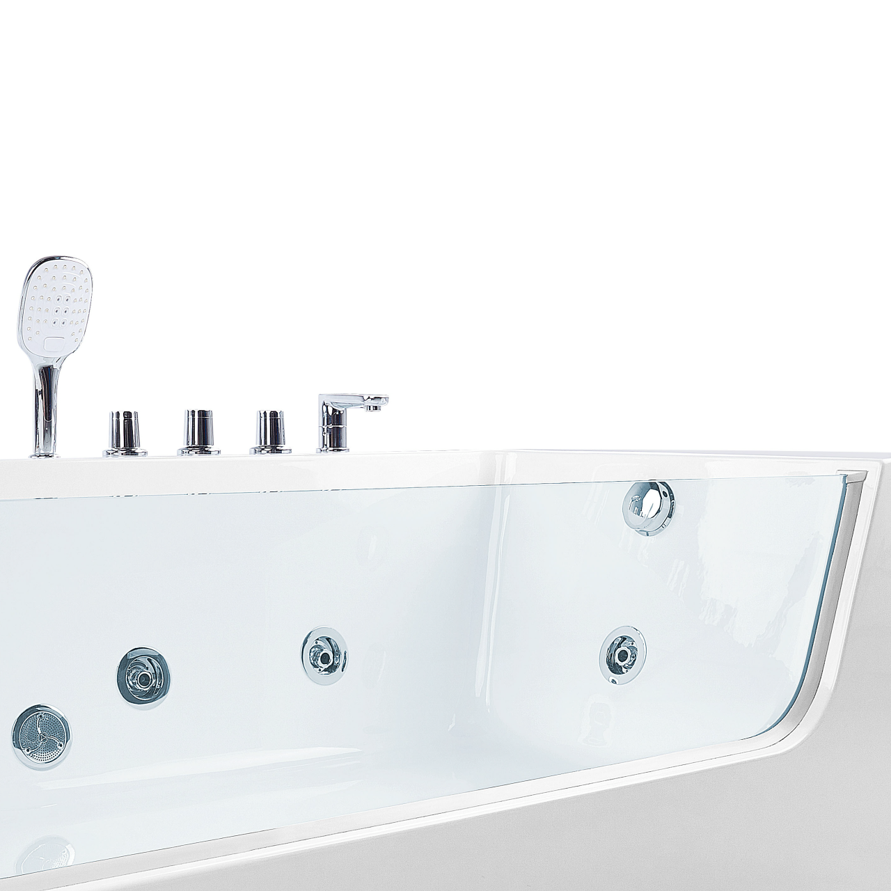 Cadă de colț LED cu hidromasaj PUQUIO Stânga 170 x 80 cm Alb [8]