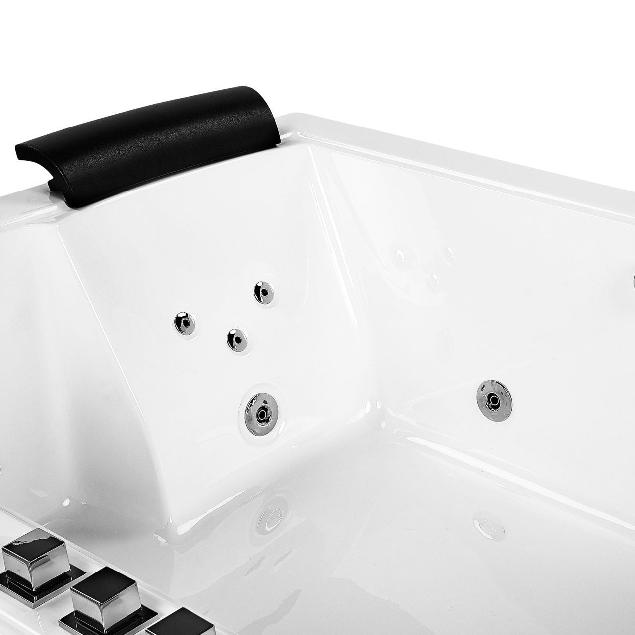 Corner LED bathtub with whirlpool SALAMANCA 183 x 142 cm White [8]