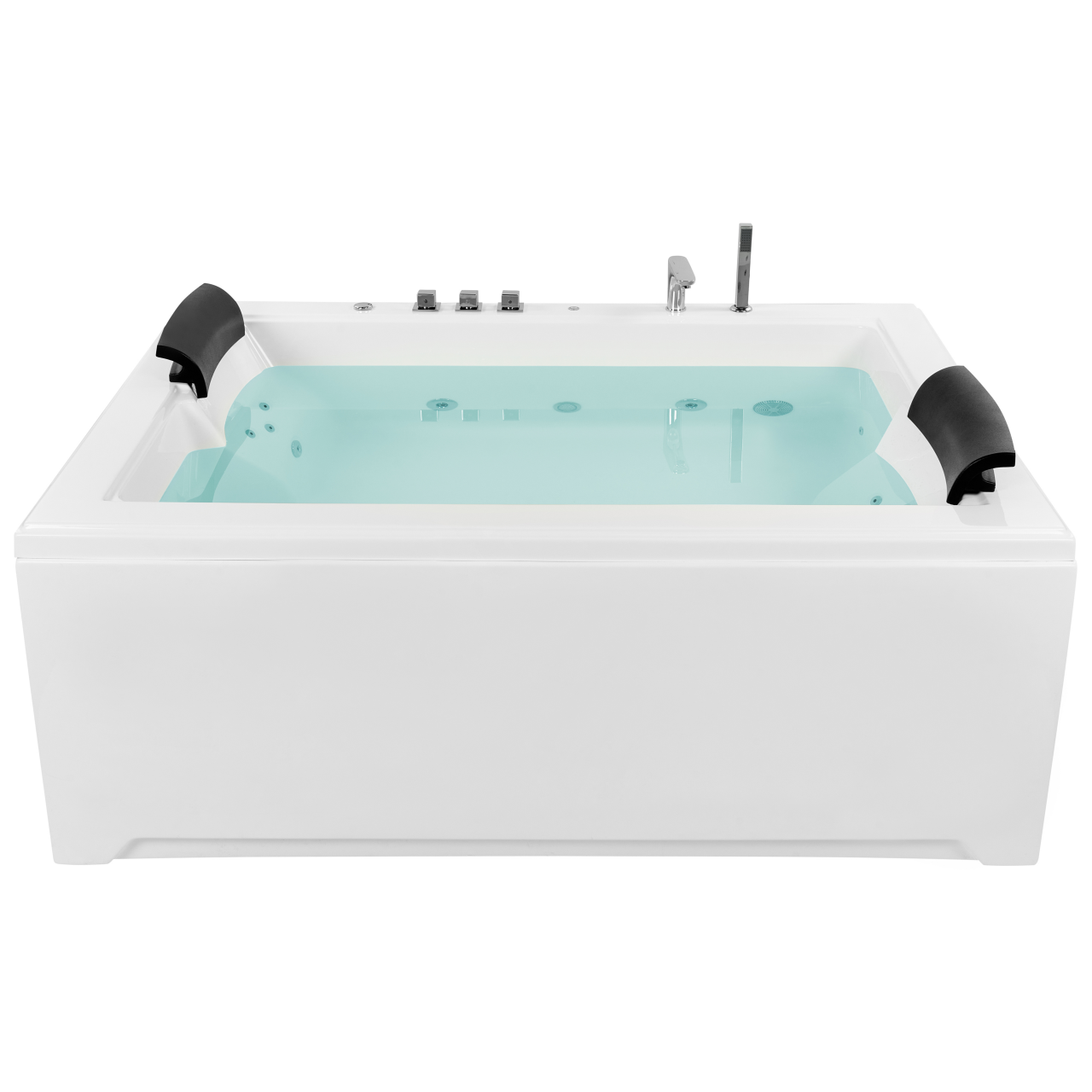 Corner LED bathtub with whirlpool SALAMANCA 183 x 142 cm White [4]