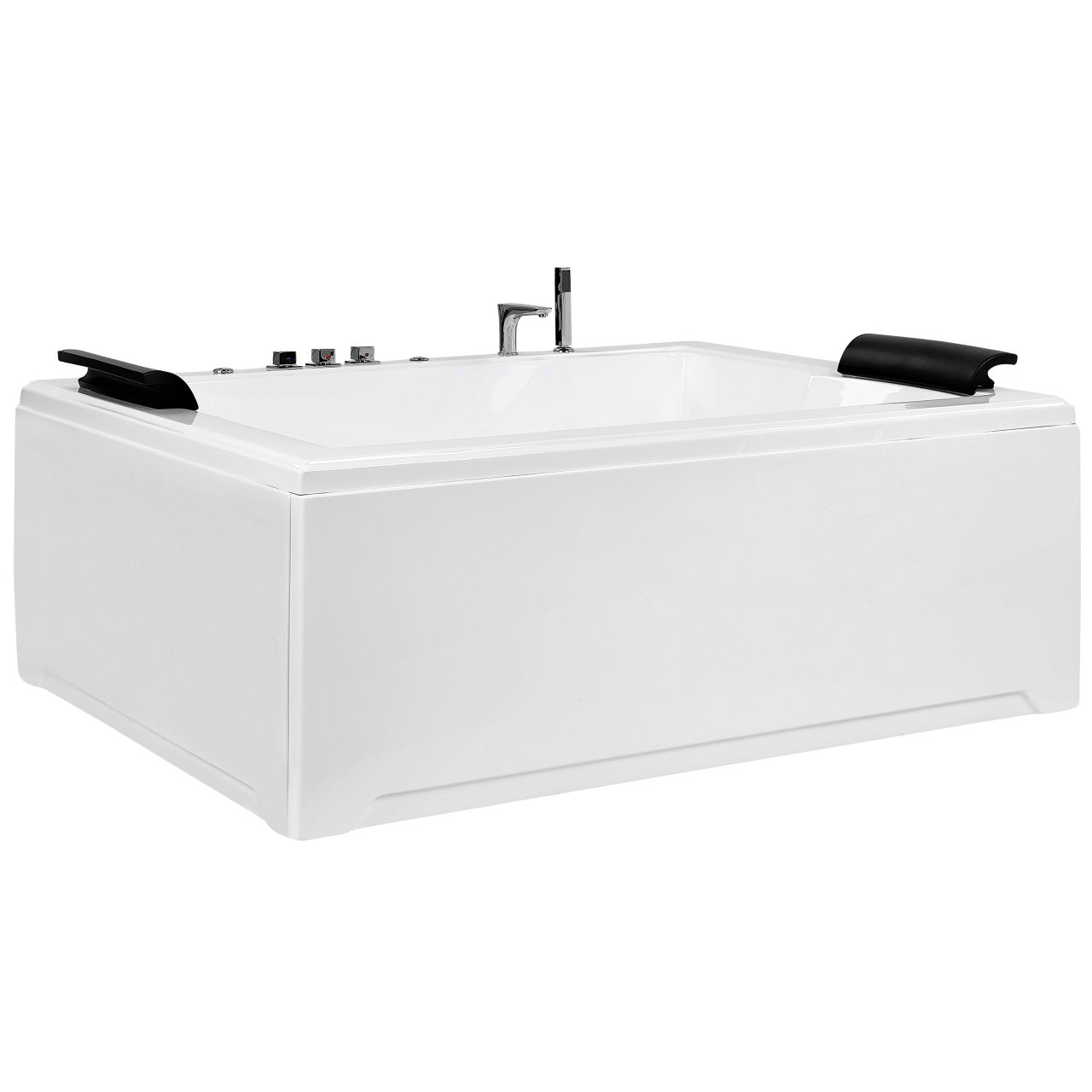 Corner LED bathtub with whirlpool SALAMANCA 183 x 142 cm White [5]