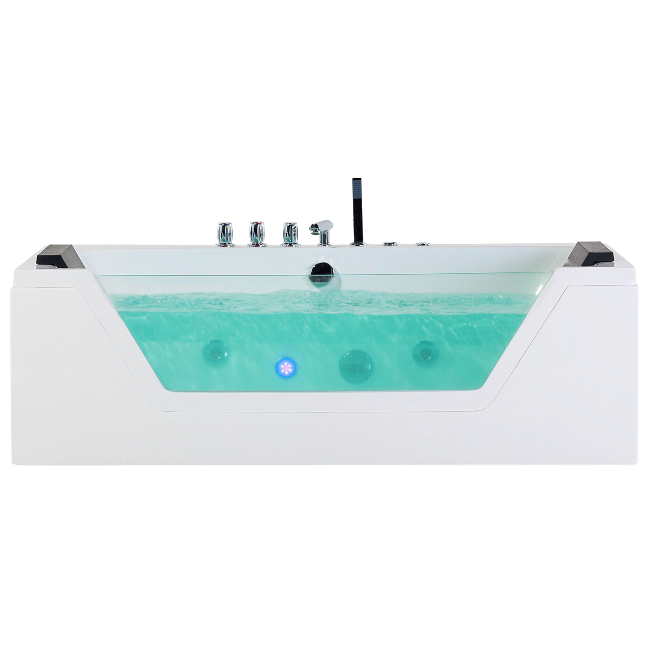 Corner LED bathtub with whirlpool SAMANA 153 x 71 cm White [2]