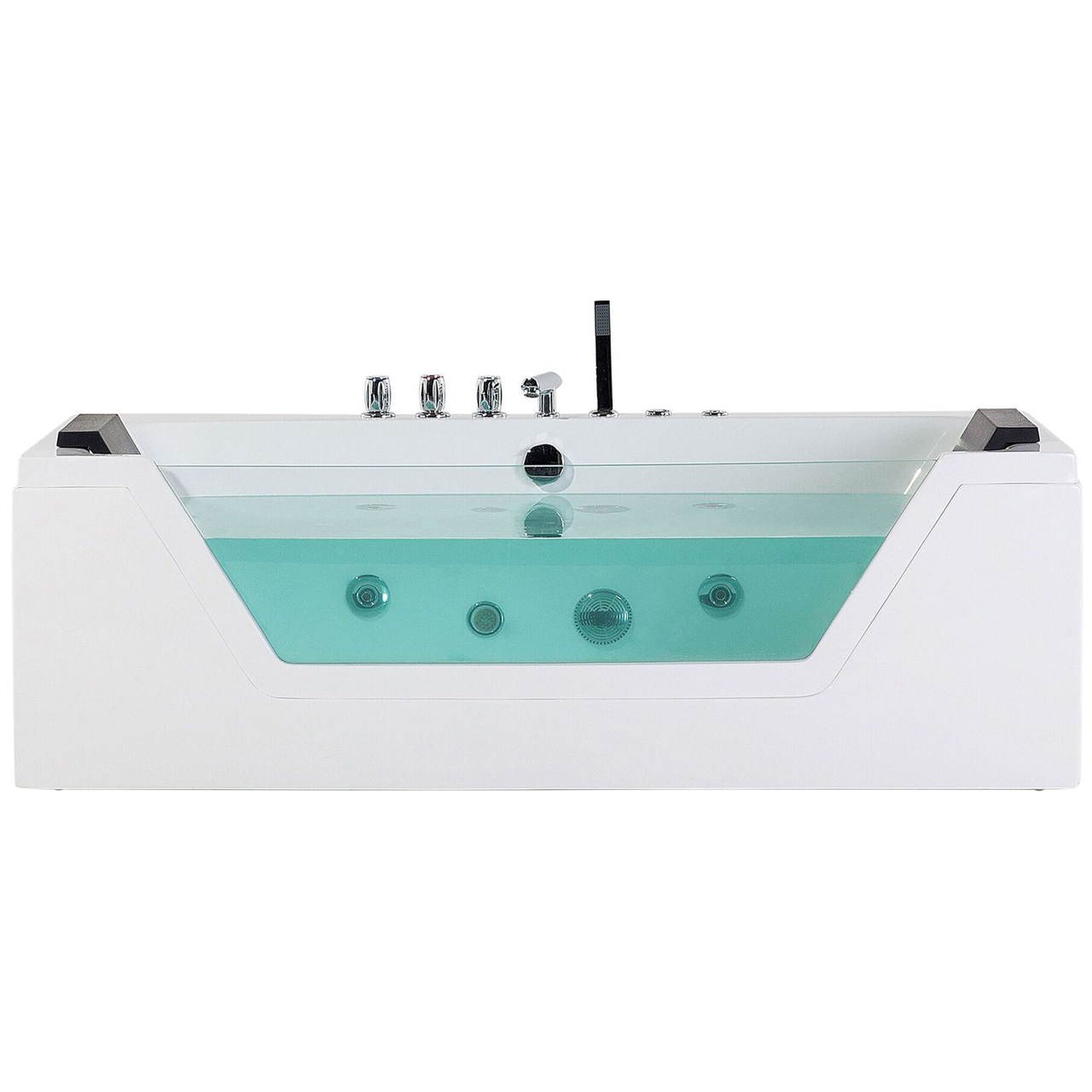 SAMANA LED corner bathtub with whirlpool 153 x 71 cm White [5]