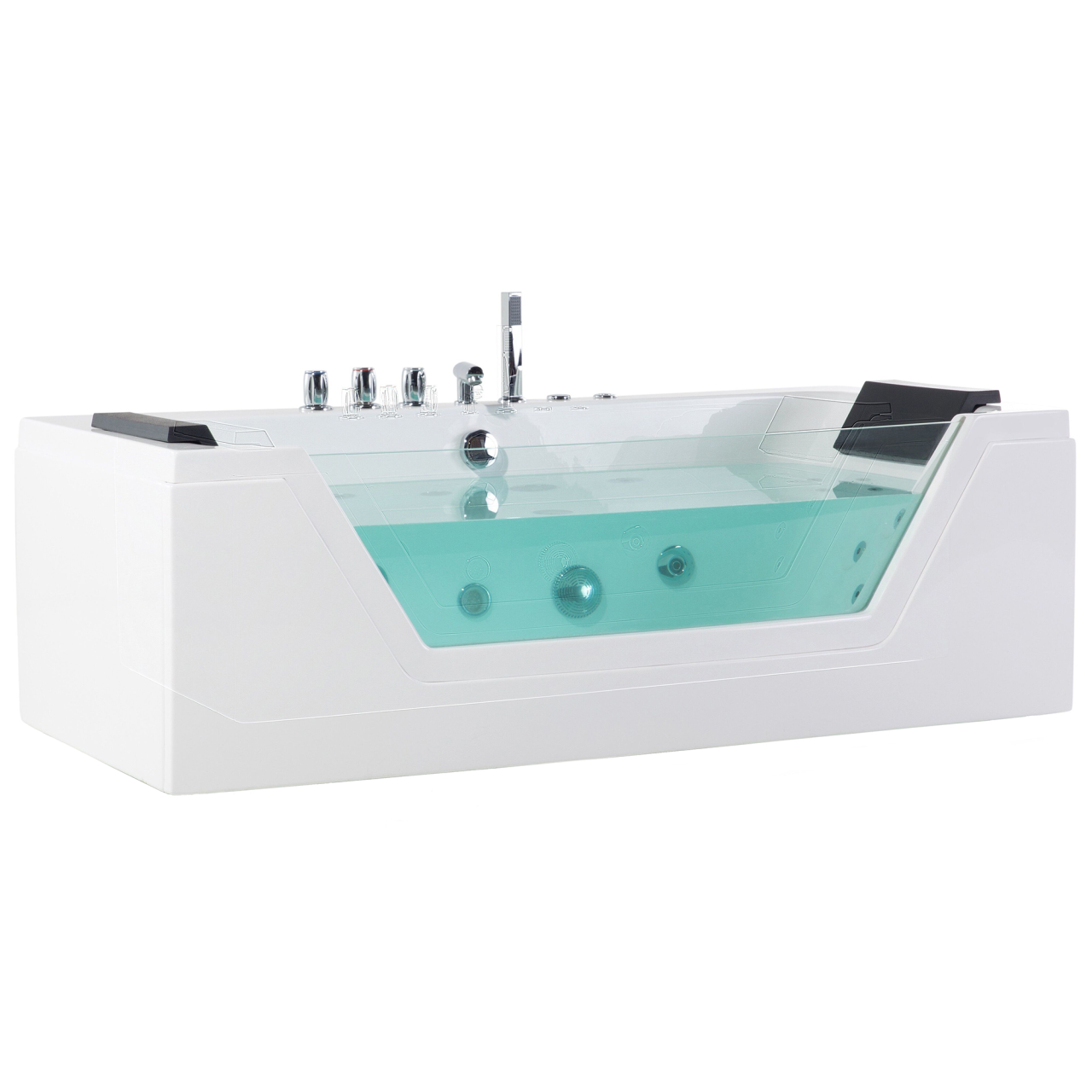 SAMANA LED corner bathtub with whirlpool 153 x 71 cm White [4]
