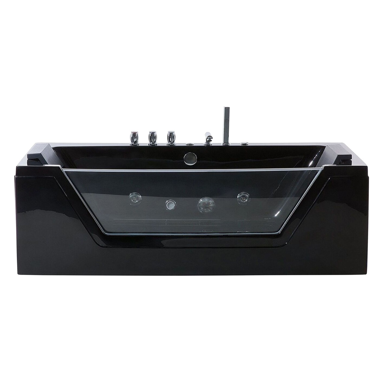 Cadă de colț LED cu hidromasaj SAMANA 153 x 71 cm Negru [4]