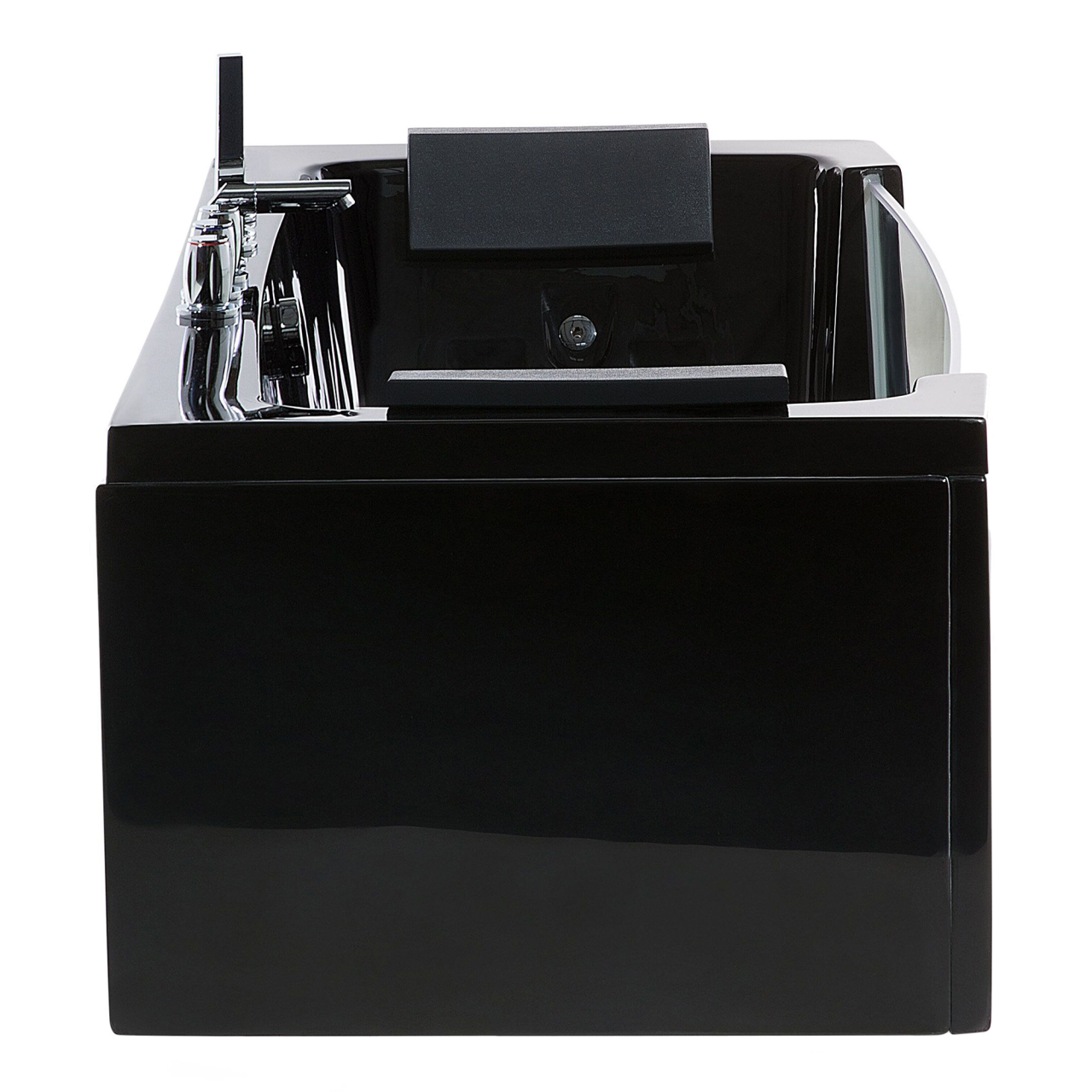 Cadă de colț LED cu hidromasaj SAMANA 153 x 71 cm Negru [7]