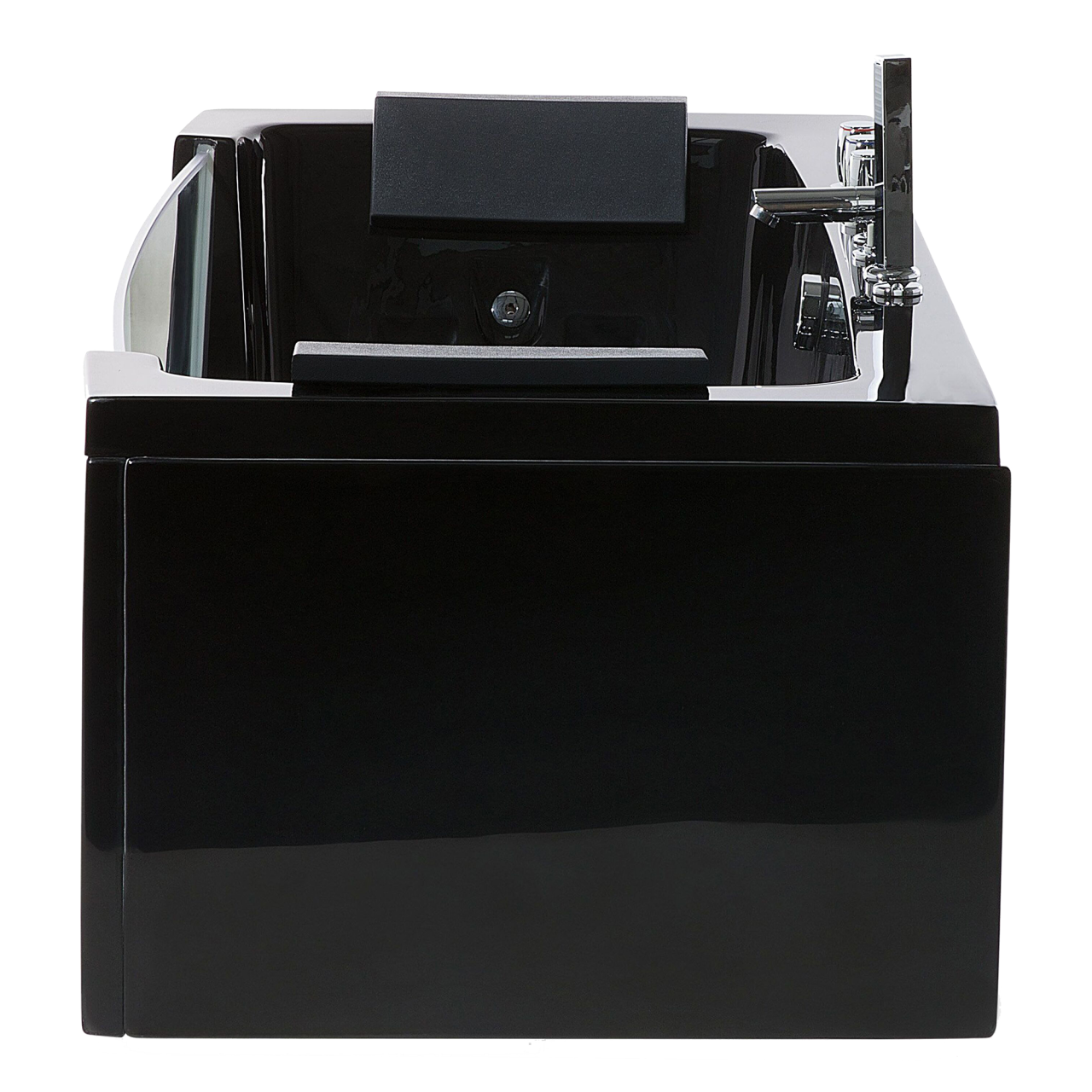 Cadă de colț LED cu hidromasaj SAMANA 153 x 71 cm Negru [6]