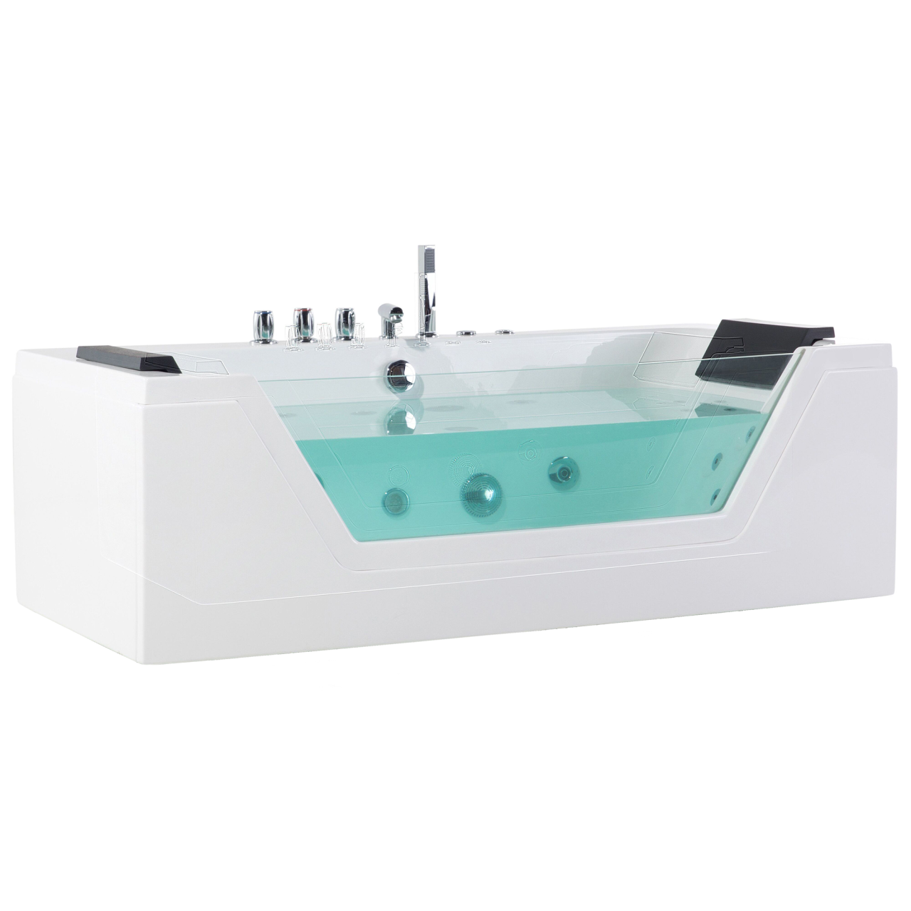 SAMANA LED corner bathtub with hydromassage 162 x 76 cm White [4]