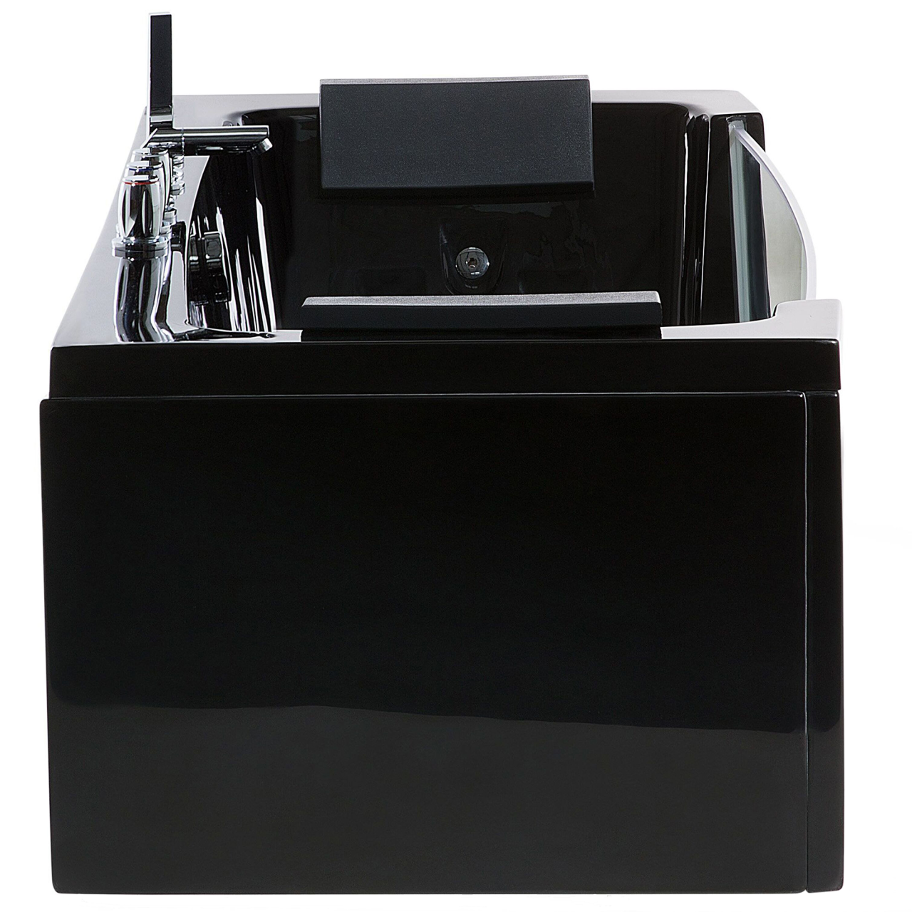 Cadă de colț LED cu hidromasaj SAMANA 162 x 76 cm Negru [7]