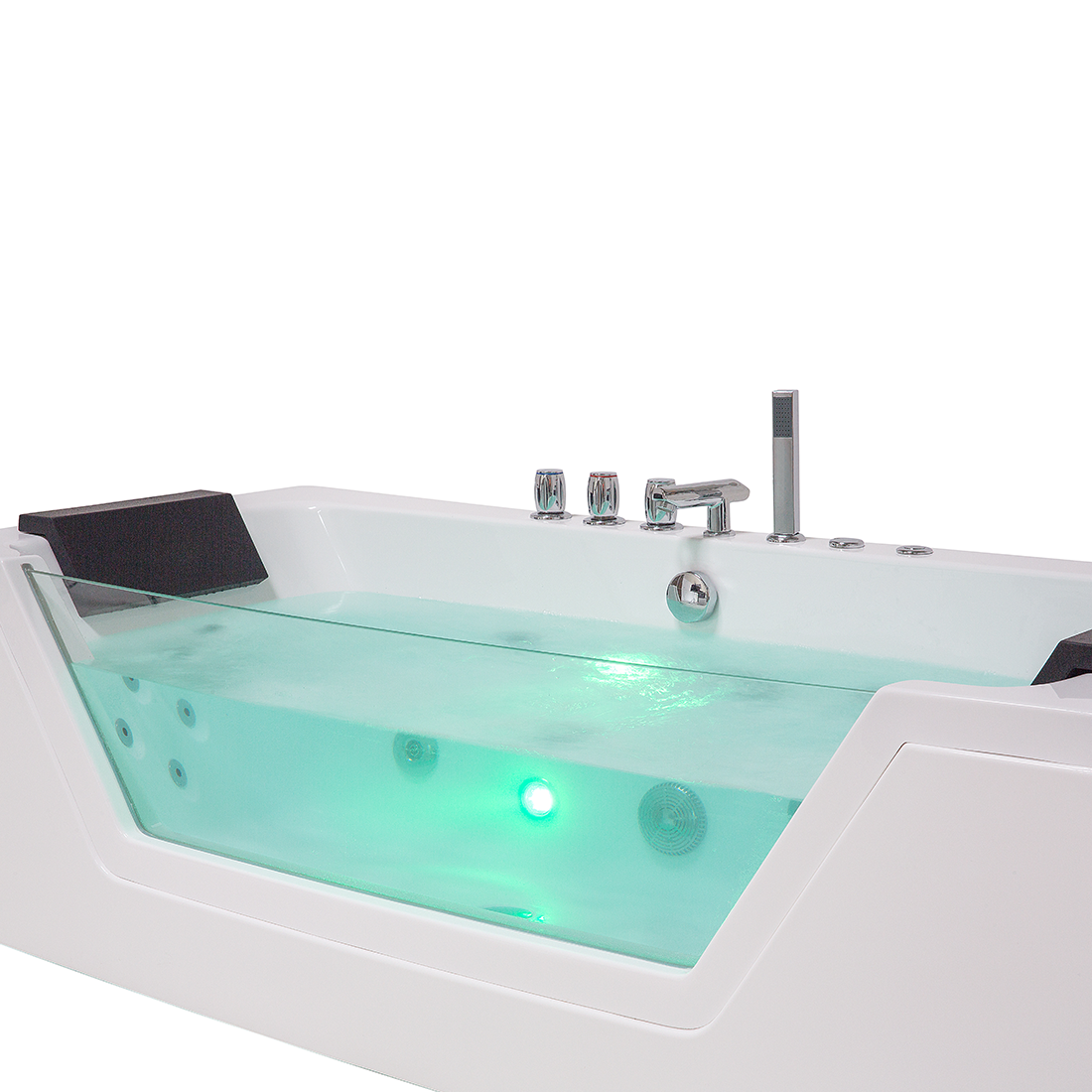 Cadă de colț LED cu hidromasaj SAMANA 174 x 79 cm Alb [7]