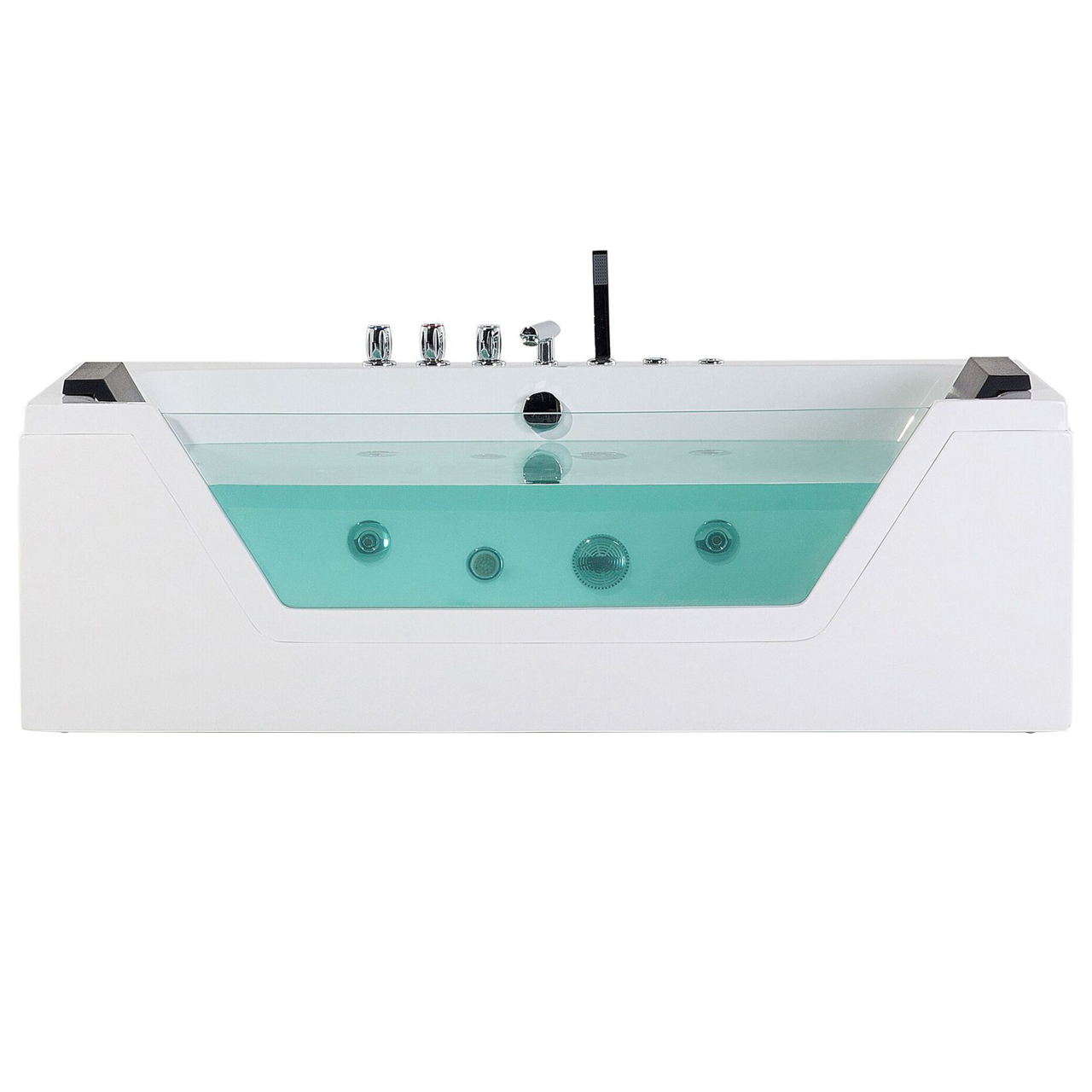 Cadă de colț LED cu hidromasaj SAMANA 174 x 79 cm Alb [5]